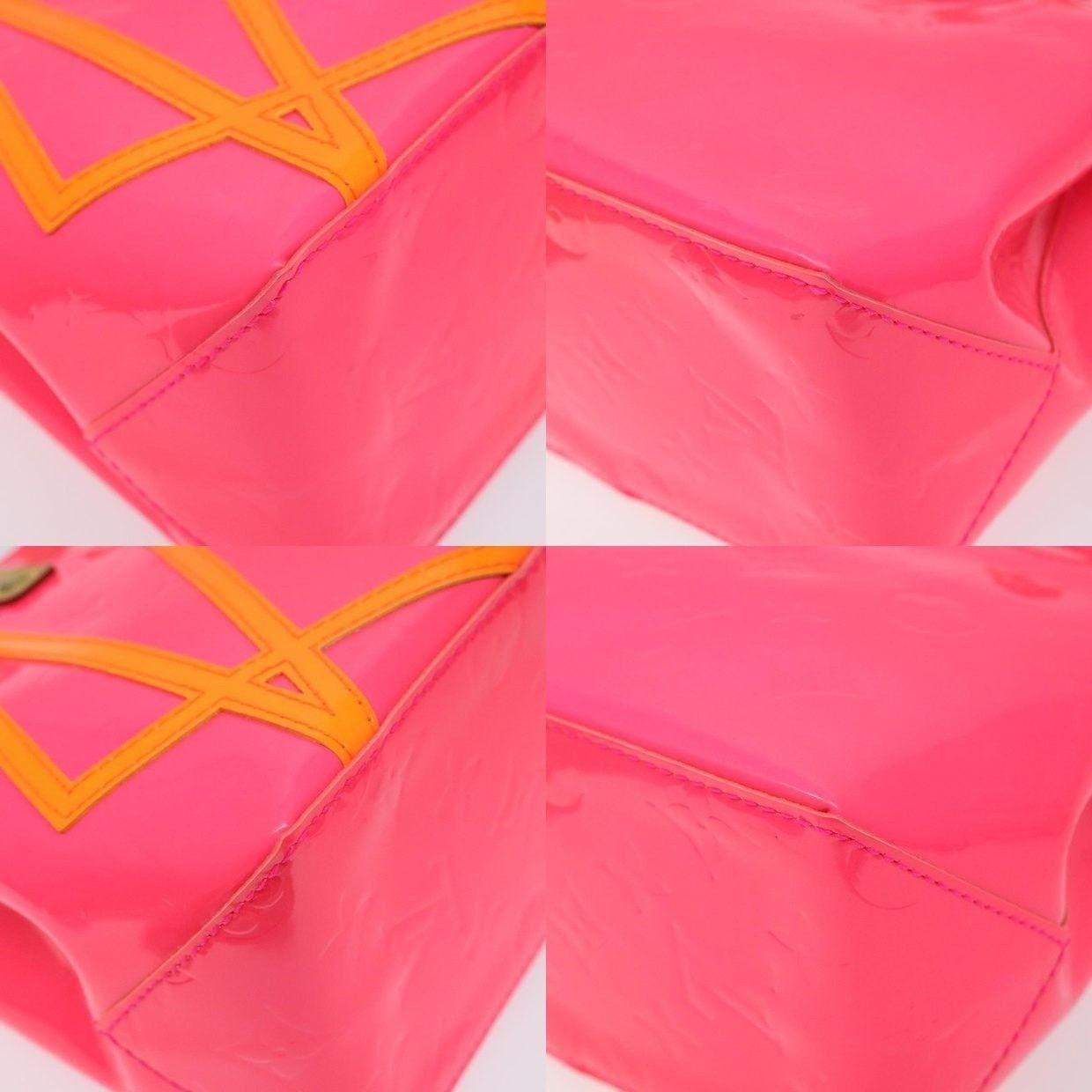 Louis Vuitton Louis Vuitton Monogram Vernis Fluo Reade PM Handbag Red Size ONE SIZE - 13 Thumbnail