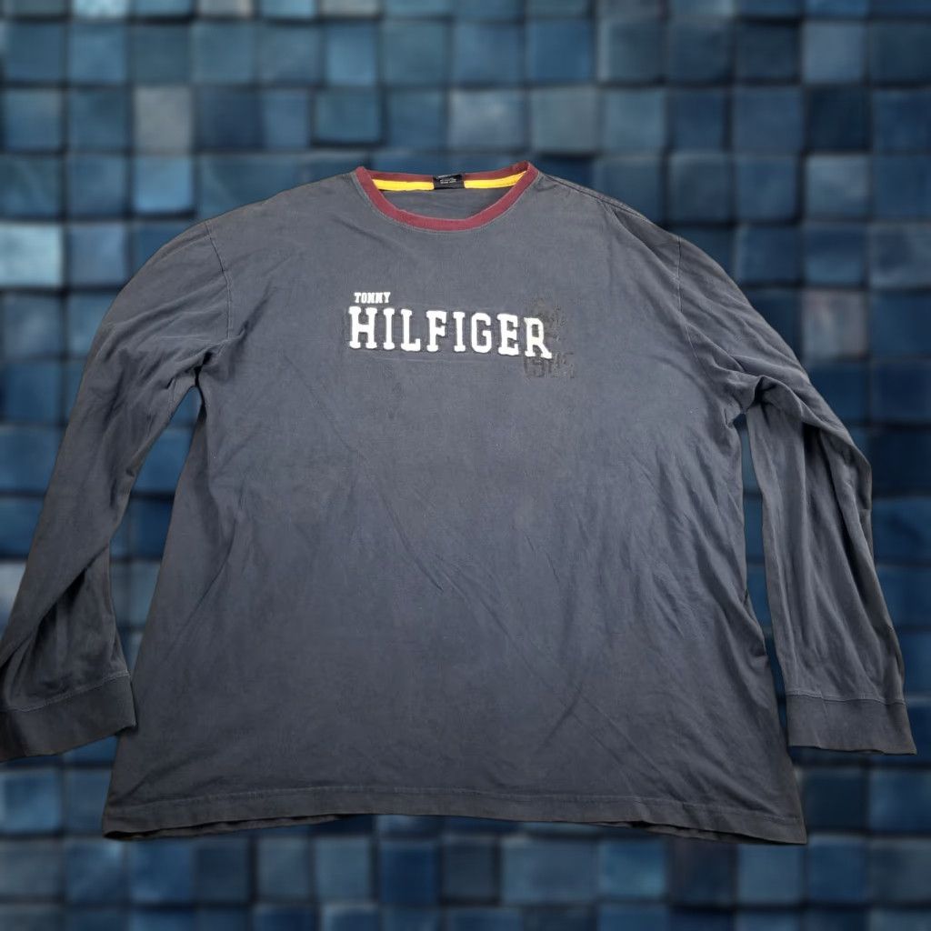 Tommy Hilfiger VINTAGE Tommy Hilfiger T-Shirt Mens XXL Blue Long Sleeve 90s Cotton Knit Fashion Size US XXL / EU 58 / 5 - 1 Thumbnail