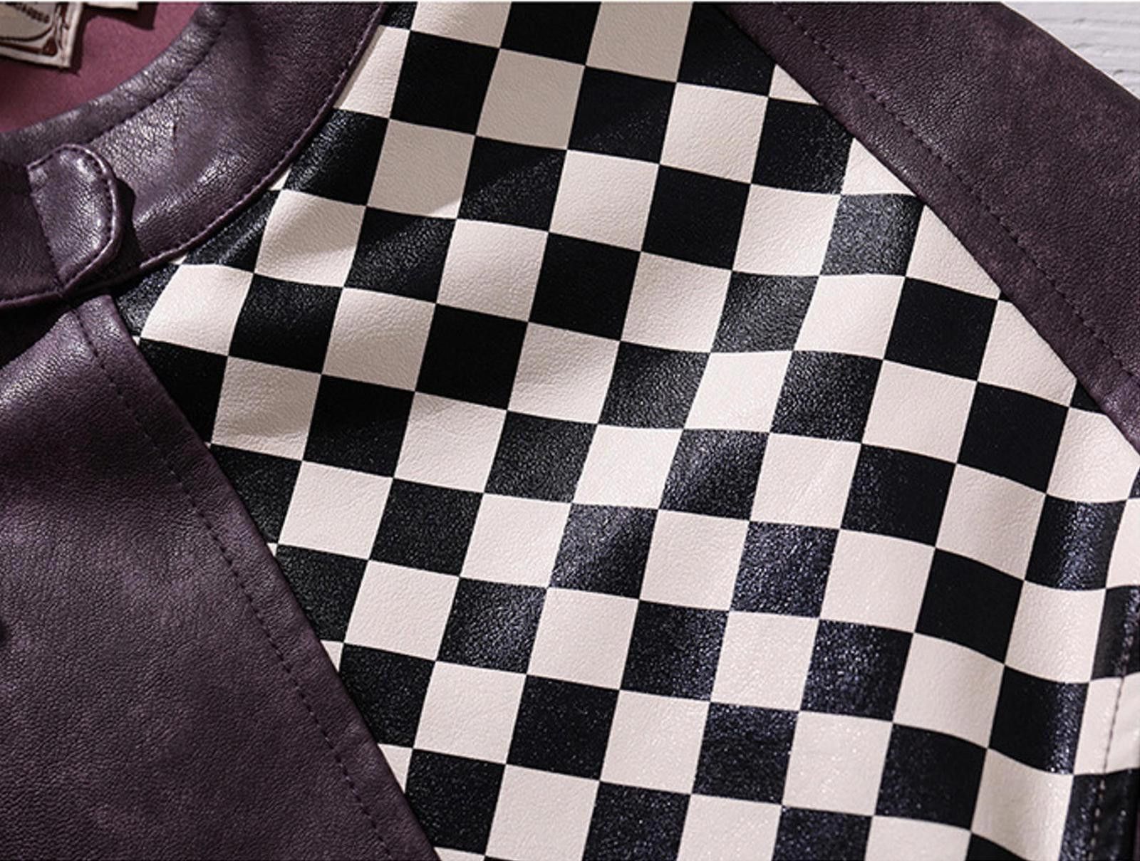 Japanese Brand Vintage Wash Checkered Leather Jacket Size US M / EU 48-50 / 2 - 7 Thumbnail