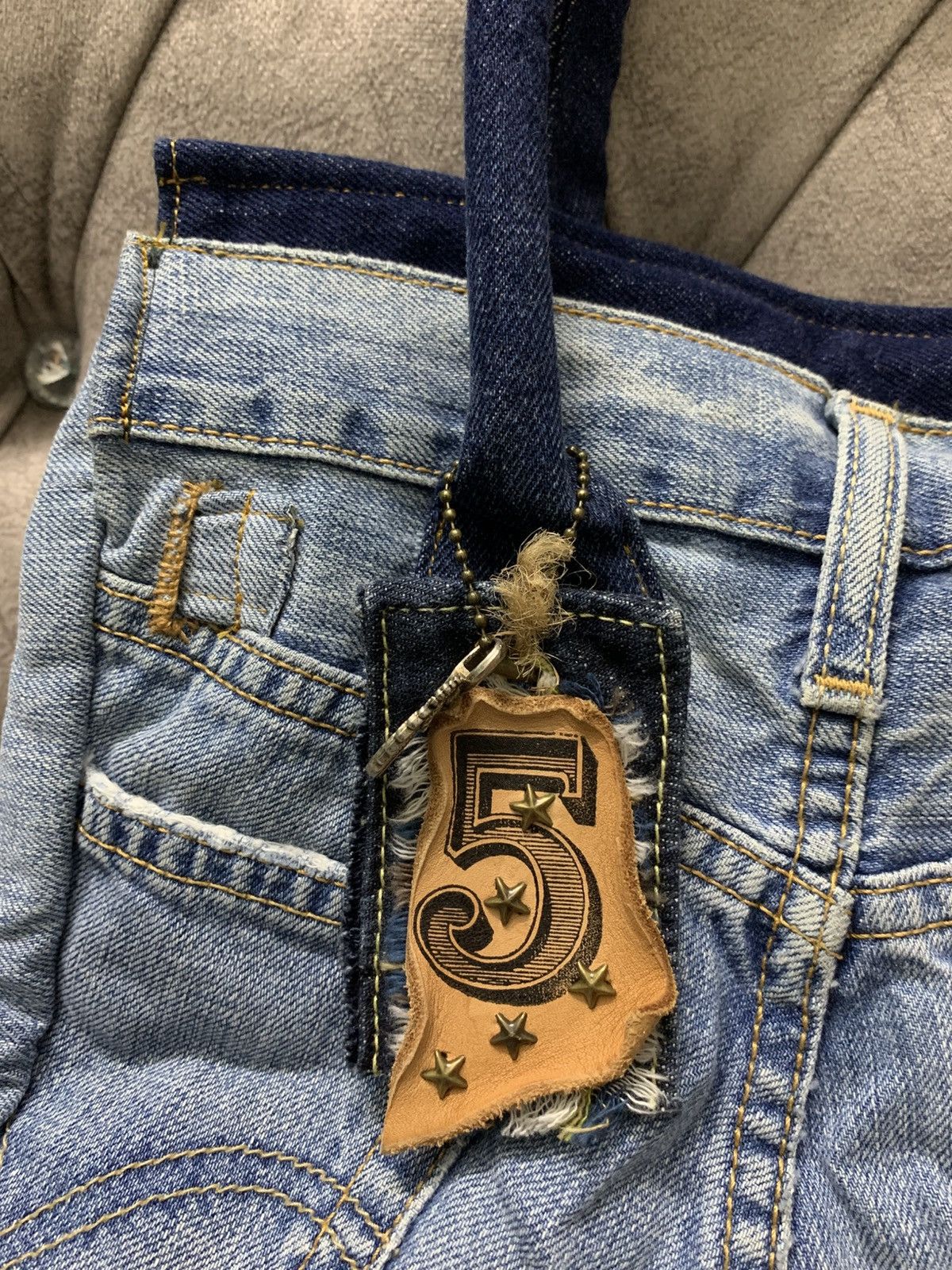 Handmade Birkin Bag Japanese Handmade Levi’s 501 Denim Small Size ONE SIZE - 7 Thumbnail