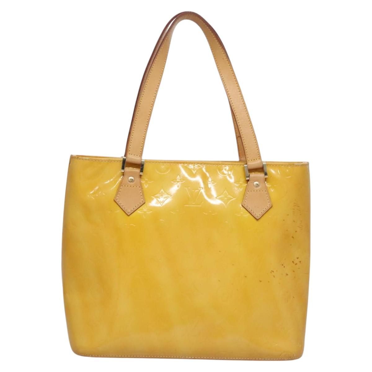 Louis Vuitton LOUIS VUITTON Monogram Vernis Houston Hand Bag Lime Yellow Size ONE SIZE - 3 Thumbnail
