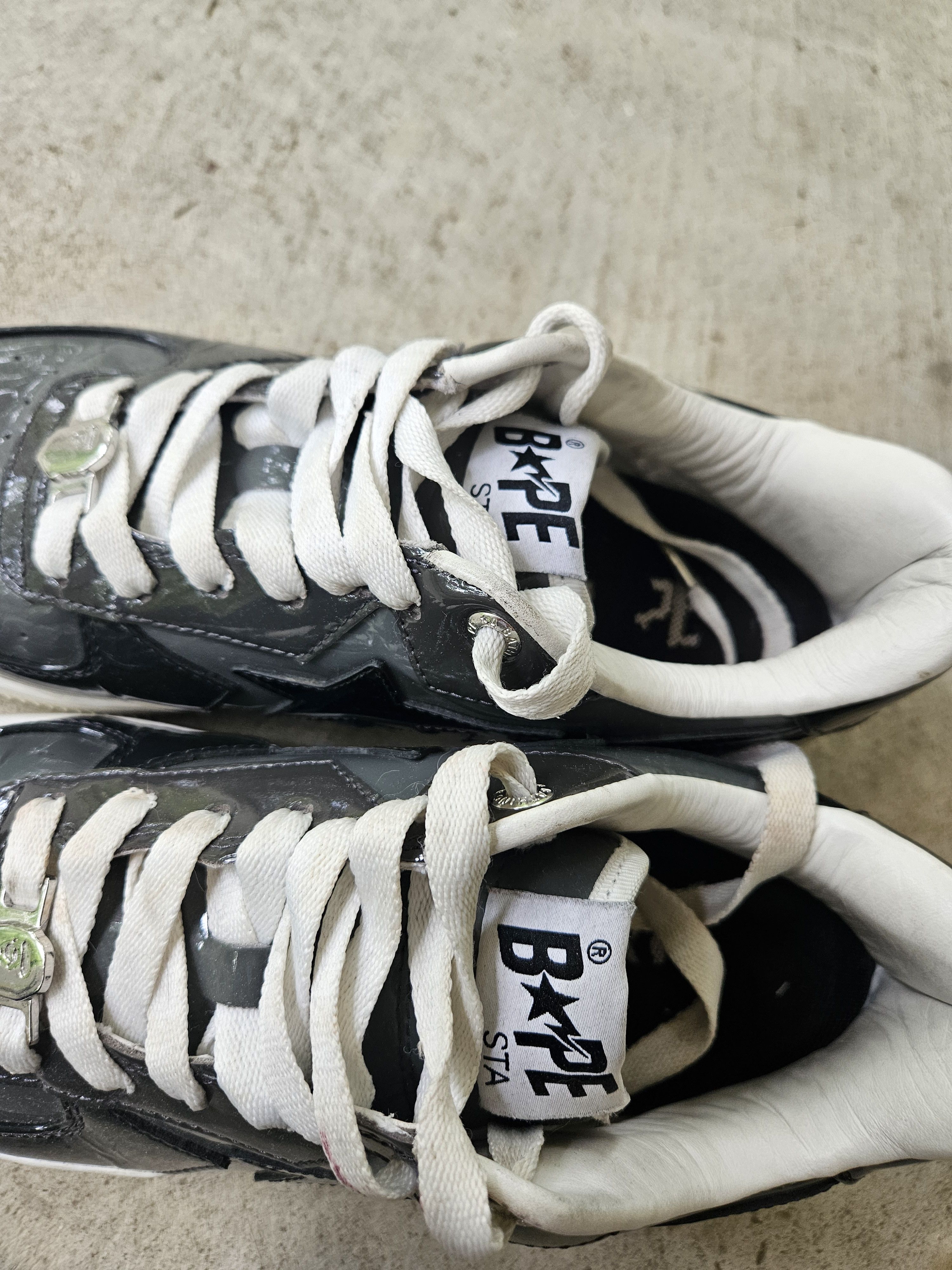 Bape Bapesta Glossy Black Gray M2 #4 Sneakers Size US 7 / EU 40 - 12 Thumbnail
