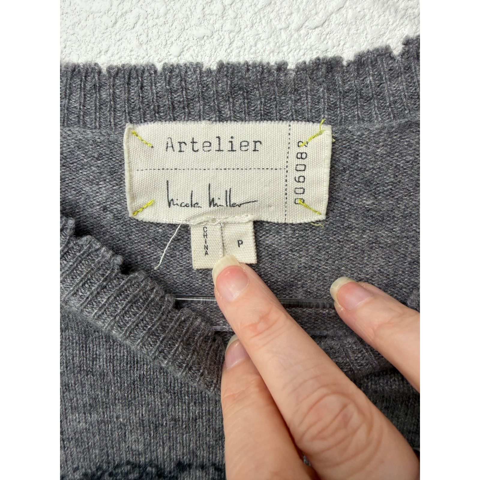 Other Artelier Nicole Miller Cashmere Eye Sweater Women P Gray Size S / US 4 / IT 40 - 9 Thumbnail