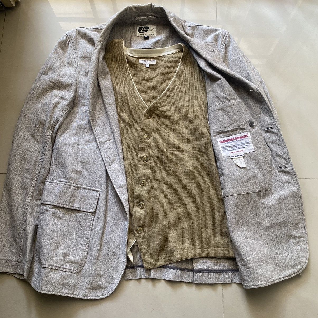 Engineered Garments gray cotton blazer + cotton waist Size US M / EU 48-50 / 2 - 1 Thumbnail