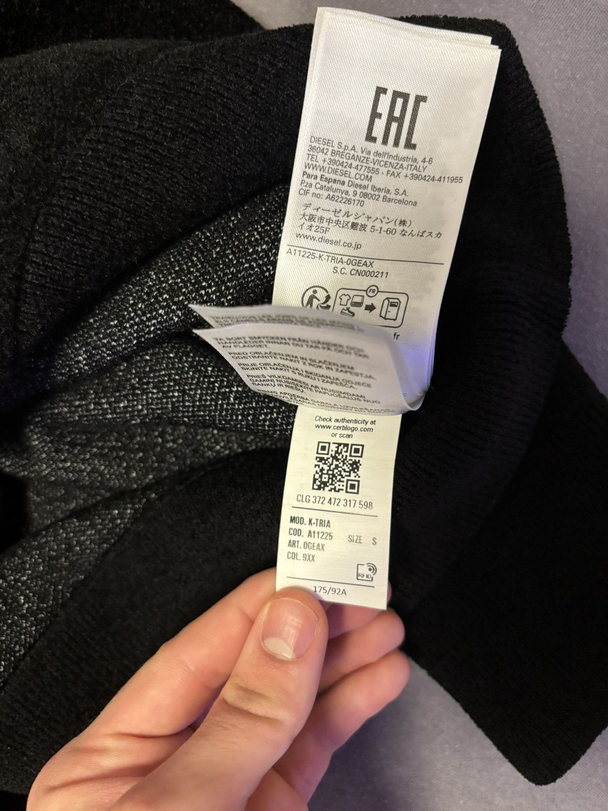 Diesel Diesel K-Tria Sweatshirt with distressed oval D Size US S / EU 44-46 / 1 - 5 Thumbnail