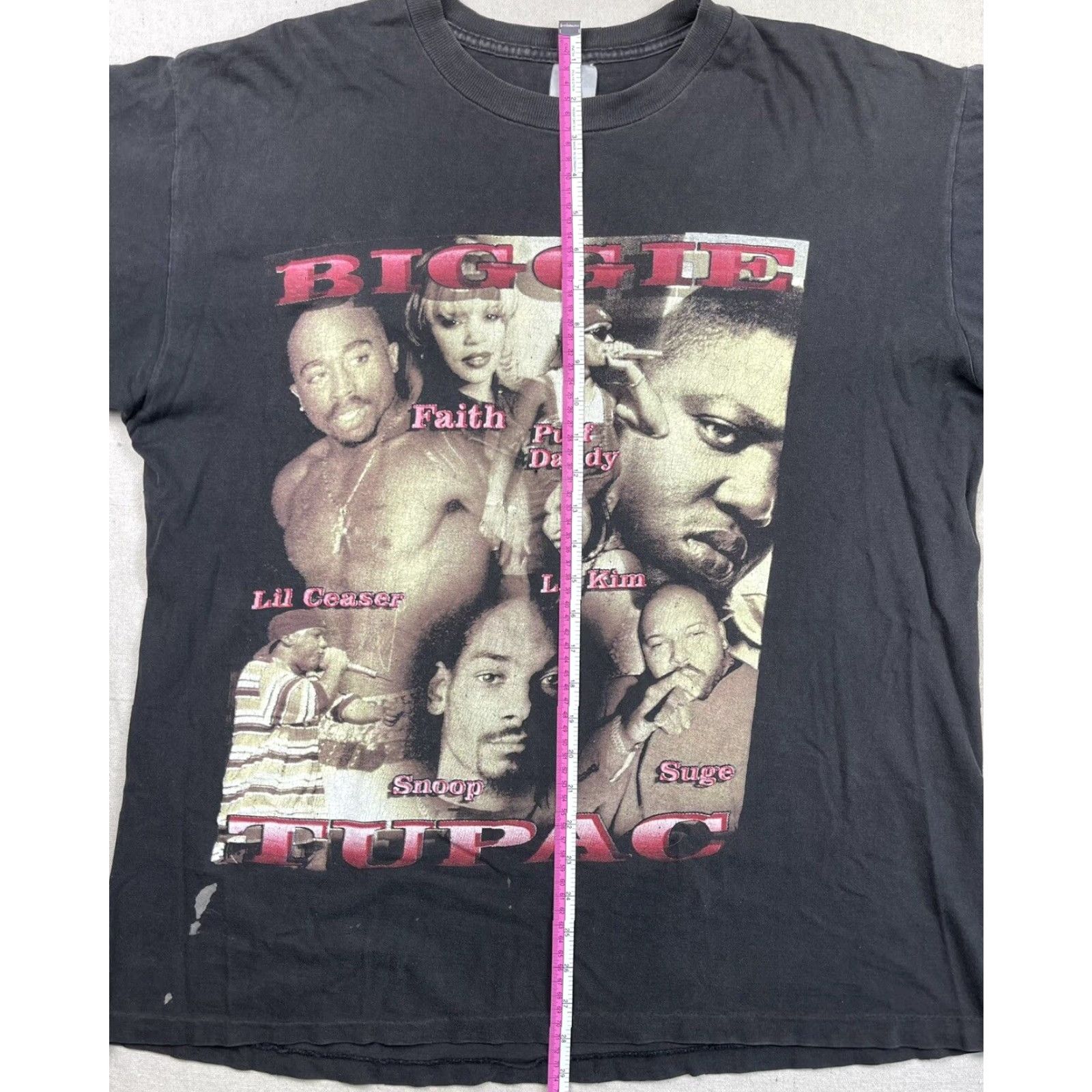 Vintage VINTAGE Rap T-Shirt Short Hills Mens XXL Black 90s Snoop Dogg Tupac Biggie Puff Daddy Lil Kim 2-Sided Crew Neck Cotton Short Sleeve Size US XL / EU 56 / 4 - 6 Thumbnail