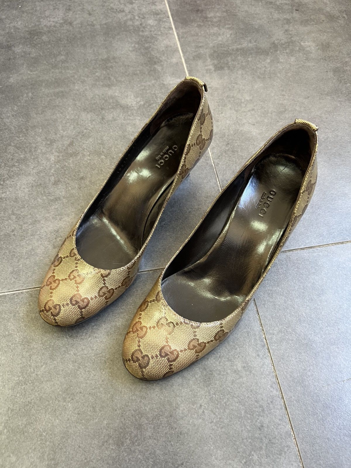 Gucci × Vintage Gucci GG monogram cloth heels wedge Size US 7.5 / IT 37.5 - 2 Thumbnail