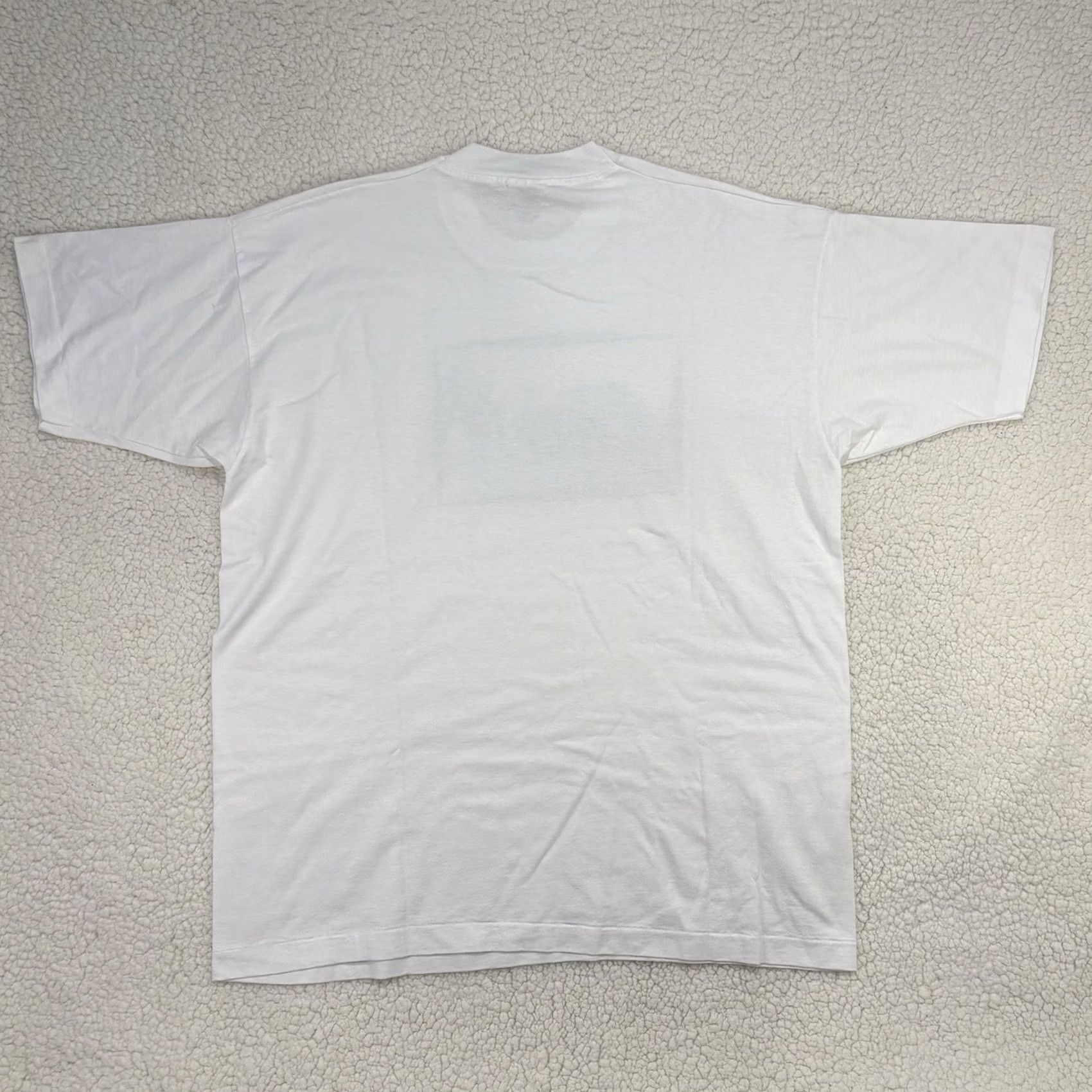 Fruit Of The Loom VINTAGE Historic State Line Bar Est. 1934 Single Stitch Tee Shirt Mens XL White Rockabilly 1980s Graphic Tee Size US XL / EU 56 / 4 - 6 Thumbnail