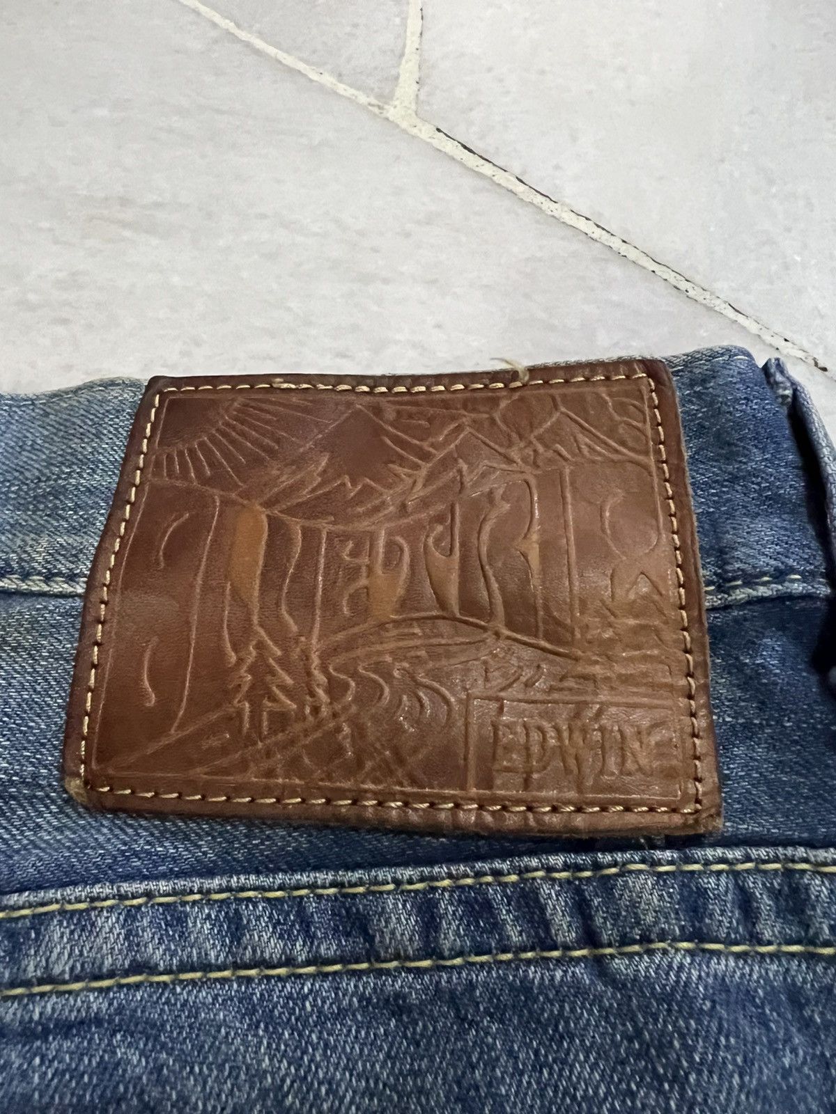 Edwin × If Six Was Nine 🌈Edwin Blue Trip Distressed Jean Japan Size US 30 / EU 46 - 22 Thumbnail