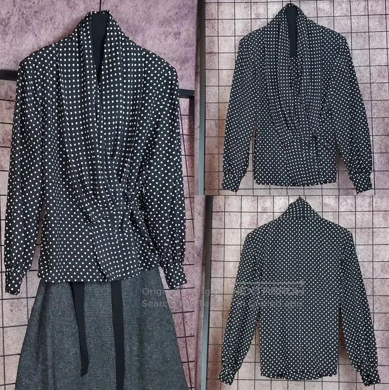 Dior Dior Black Polka Dot Long Sleeve Blouse . Size M / US 6-8 / IT 42-44 - 1 Thumbnail