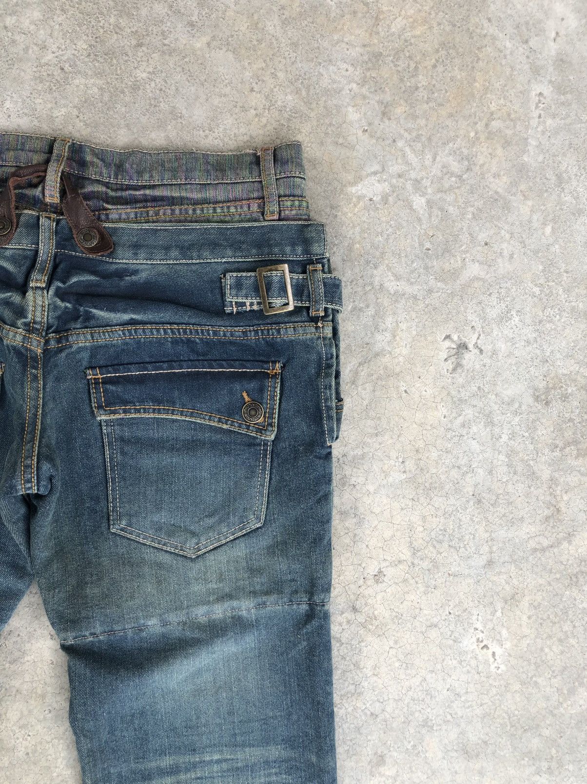 Japanese Brand Japanese Gumu Double Waist Distressed Denim Size US 34 / EU 50 - 12 Thumbnail