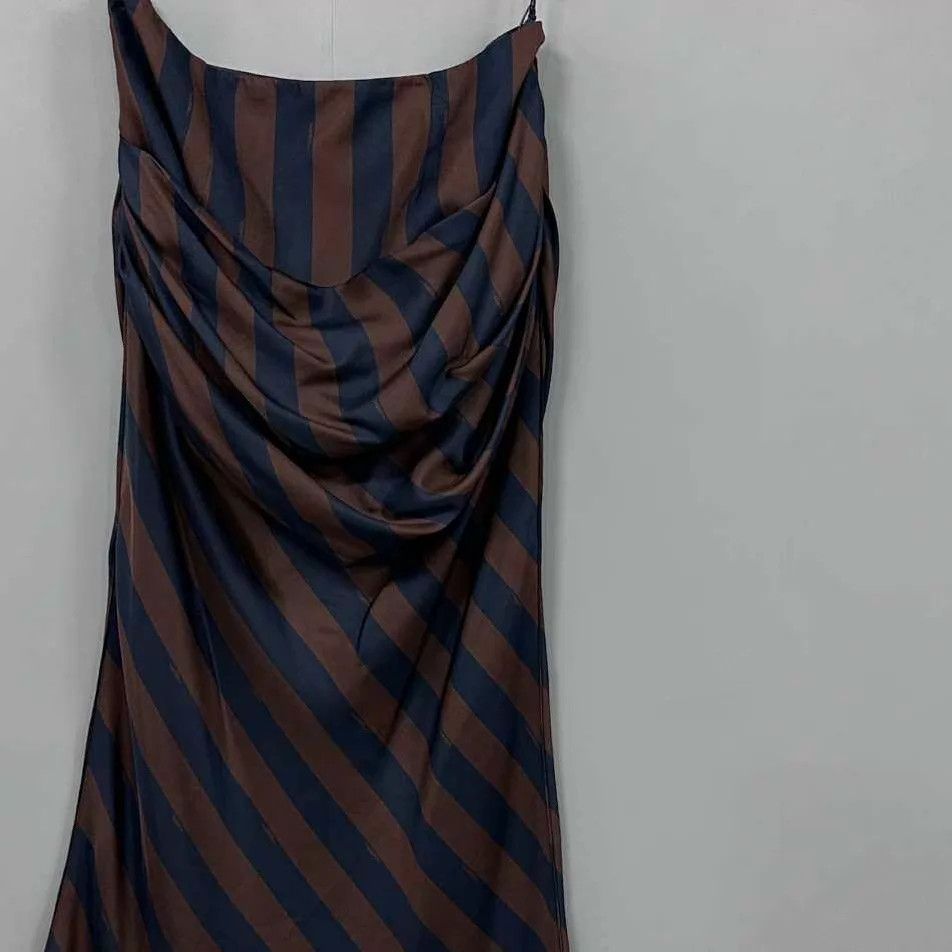 Fendi FENDI SS24 Women's Brown Stripe Long Slit Slip Dress 42 Size M / US 6-8 / IT 42-44 - 3 Thumbnail