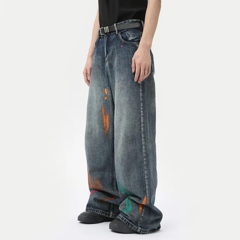 Jean × Vintage Casual Graffiti Jeans Size US 31 - 2 Thumbnail