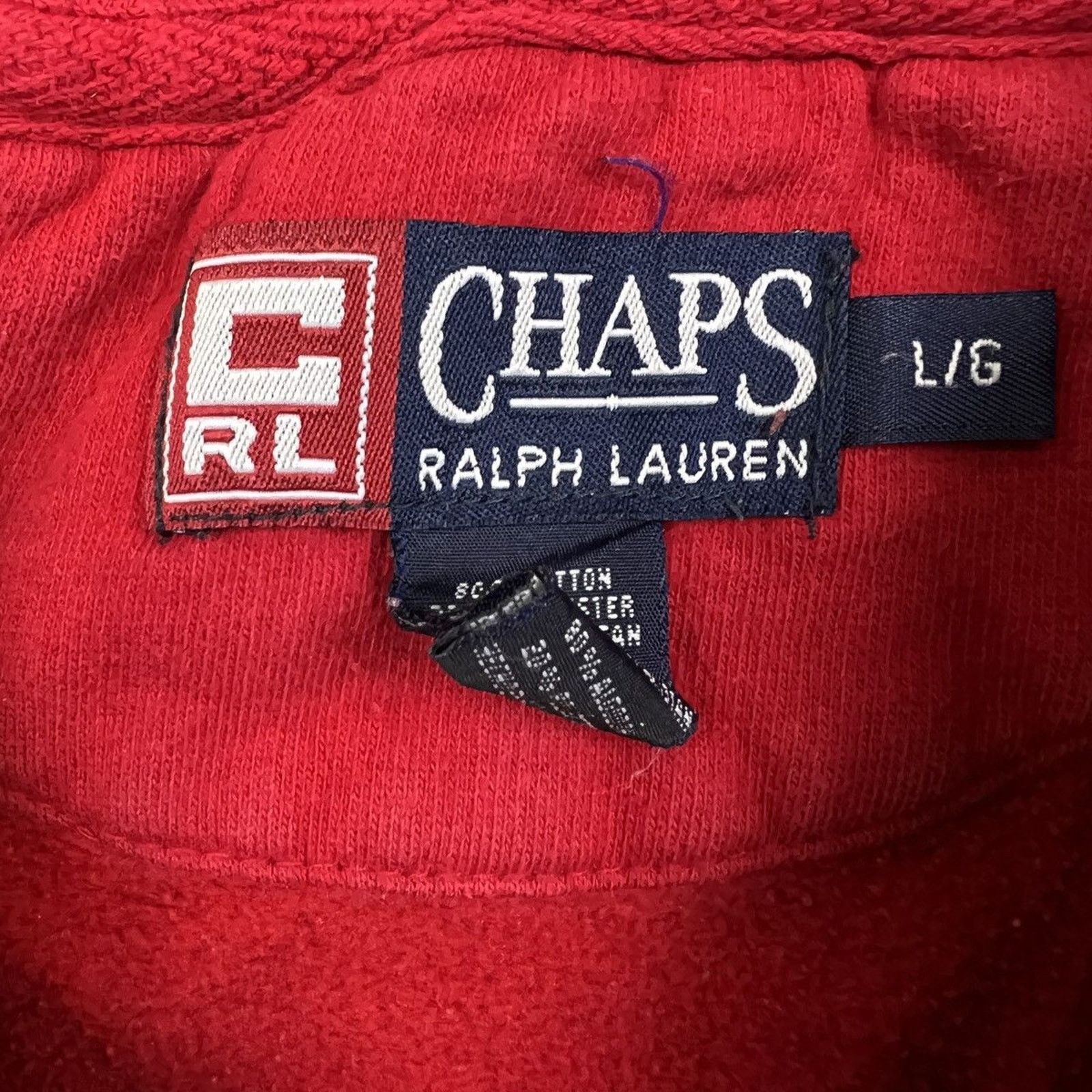 Polo Ralph Lauren × Vintage Vintage Chaps Ralph Lauren Sweatshirt Spell Out 90s Pullover Size US L / EU 52-54 / 3 - 5 Thumbnail