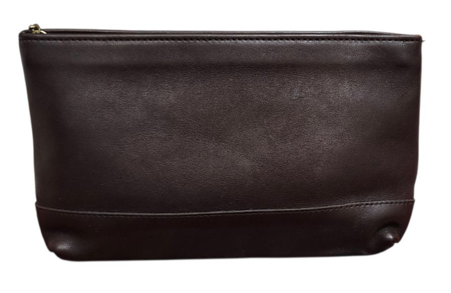 Coach Vintage Coach Leather Cosmetic Pouch Brown Zip Clutch Size ONE SIZE - 2 Thumbnail