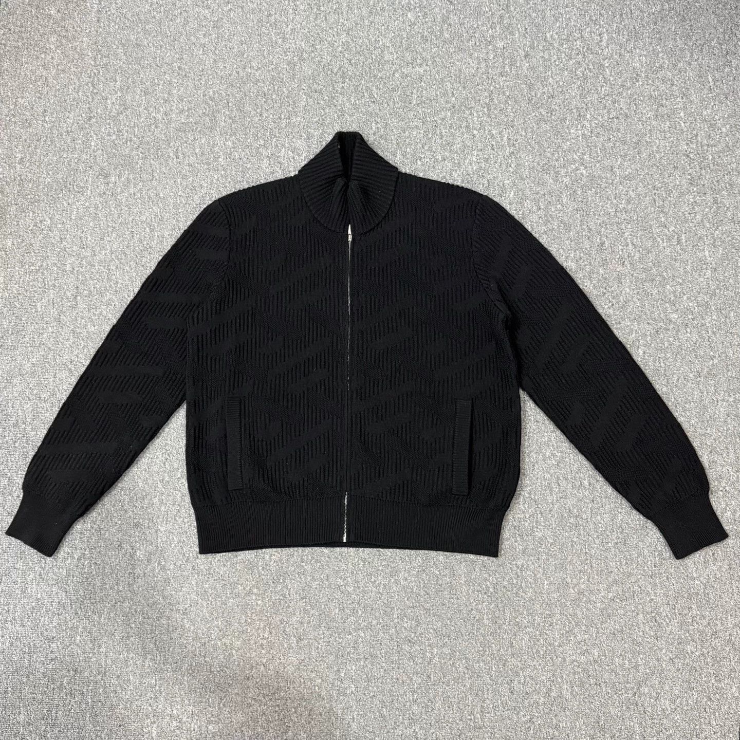 Versace Versace black knit zip-up jacket 54 Mint Size US L / EU 52-54 / 3 - 1 Thumbnail