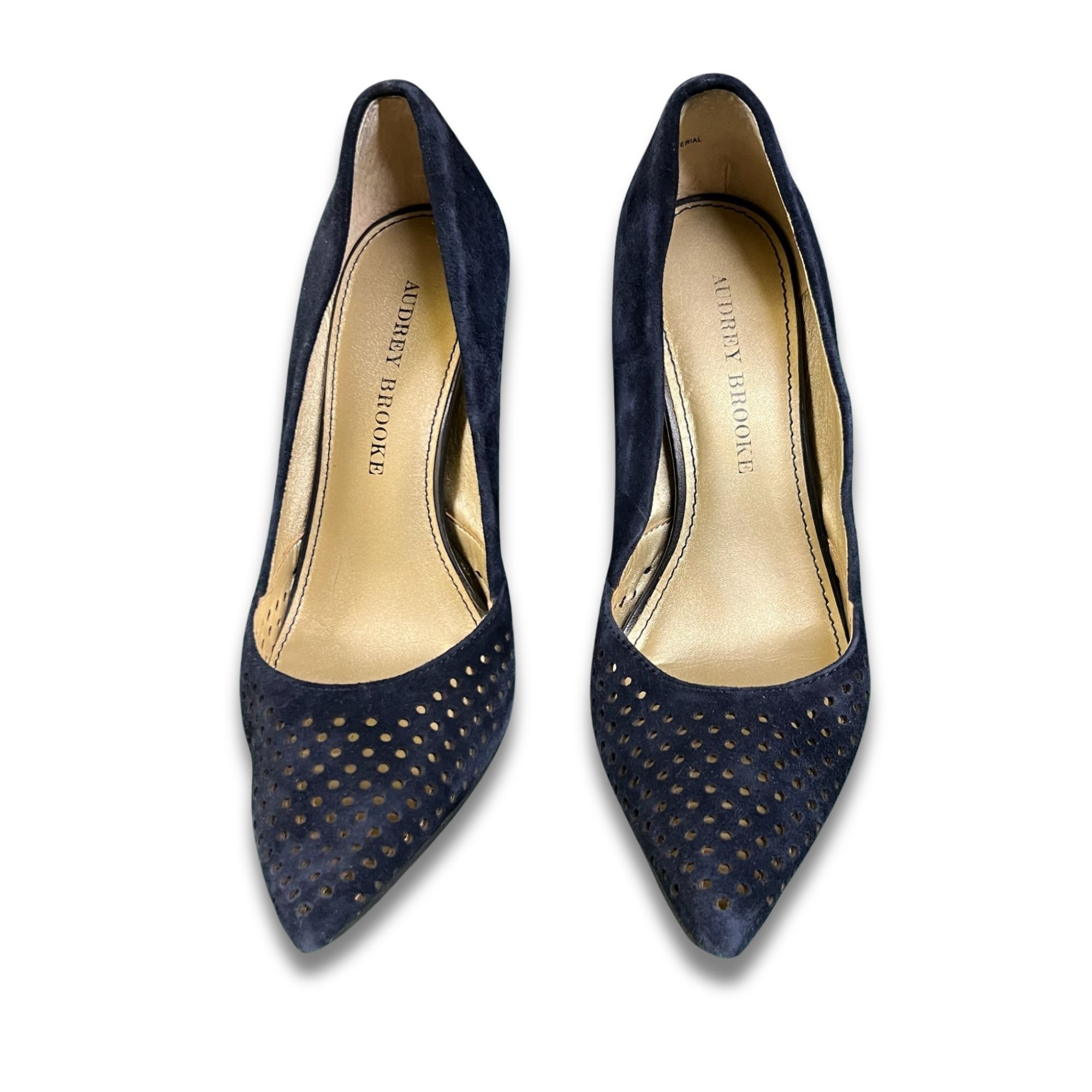 Other AUDREY BROOKE Blue Slip-On Stiletto Heel Pumps With Perforat Size US 7 / IT 37 - 2 Thumbnail
