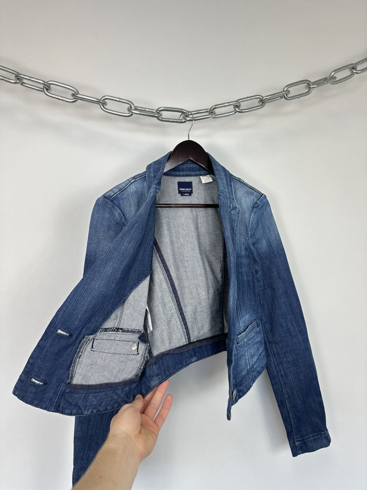 Miss Sixty Vintage Miss Sixty Avant Garde Y2K Crazy Biker Denim Jacket Size L / US 10 / IT 46 - 11 Thumbnail