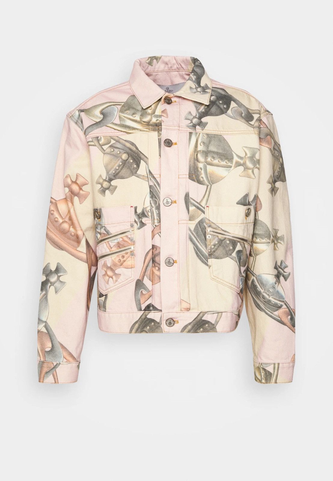 image of Vivienne Westwood Big Orb Full Print Jacket Saturn in Pink, Men's (Size XL)