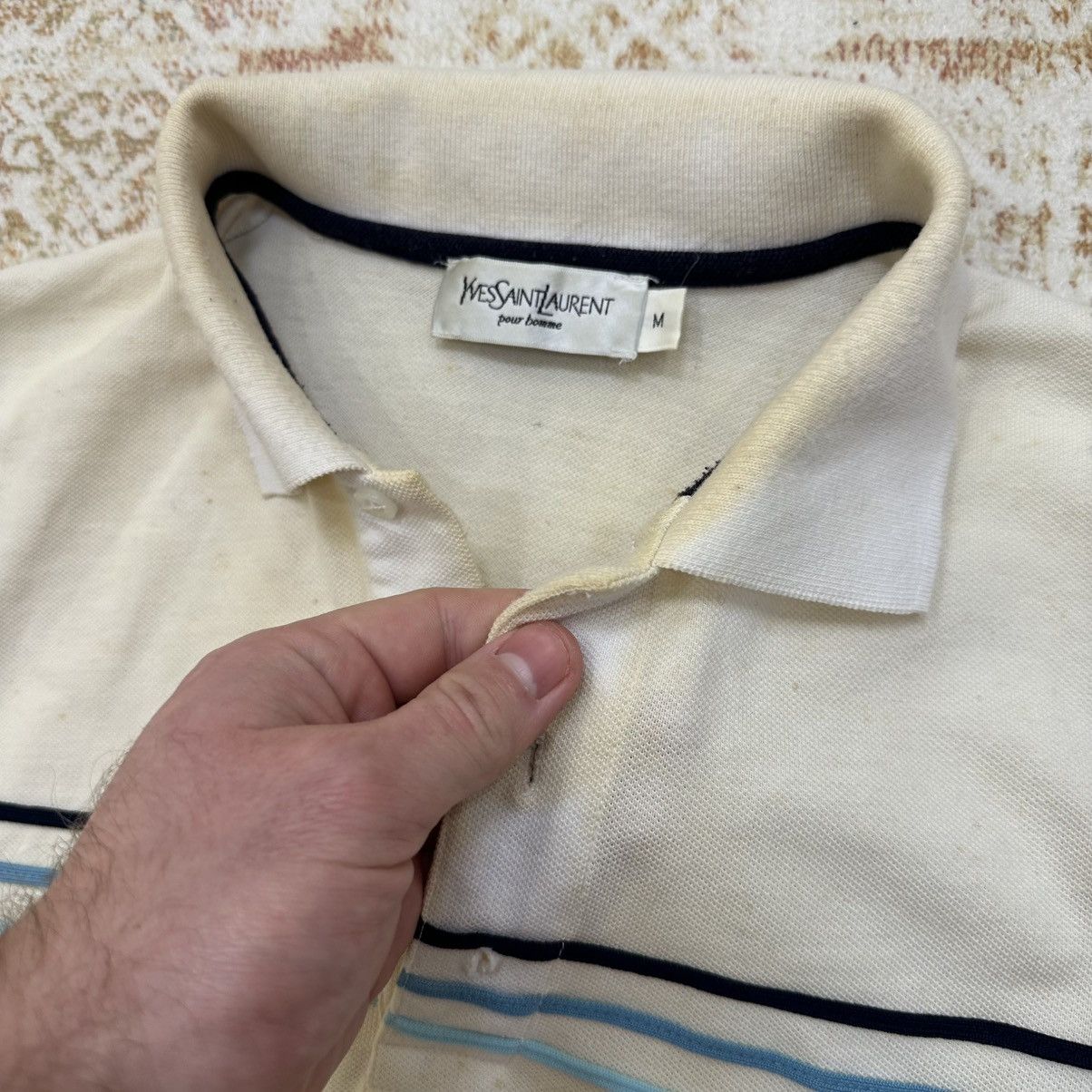 Yves Saint Laurent Vintage YSL Polo T-shirts Trashed Style Old Money Y2K 00s Size US M / EU 48-50 / 2 - 7 Thumbnail