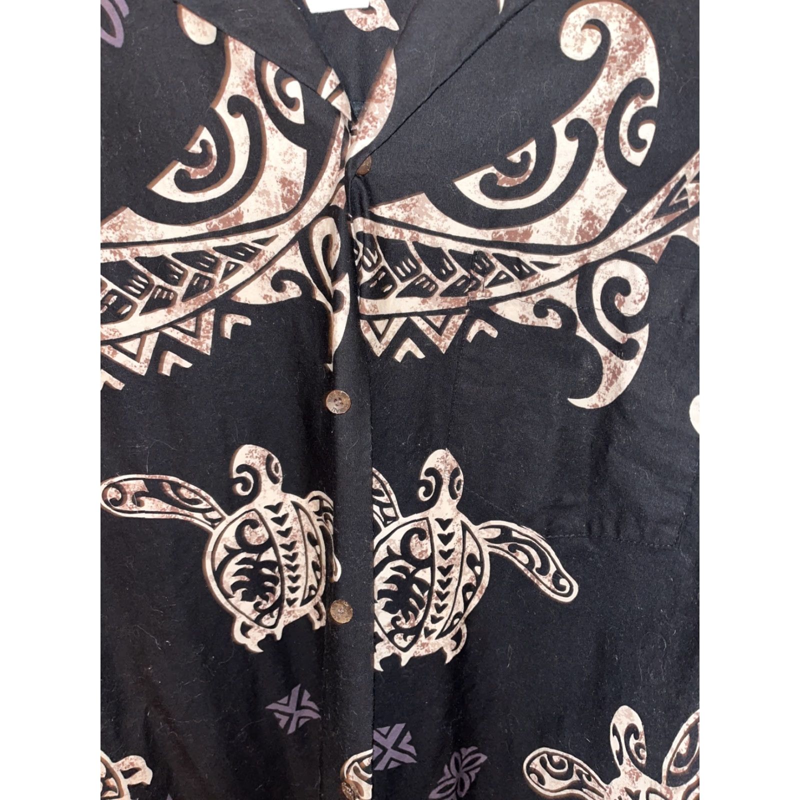 Vintage VINTAGE RJC Hawaiian Shirt Men XL Short Sleeve Button-Up T-Shirt Beach Tribal Turtle Cotton USA Made Size US XL / EU 56 / 4 - 2 Thumbnail
