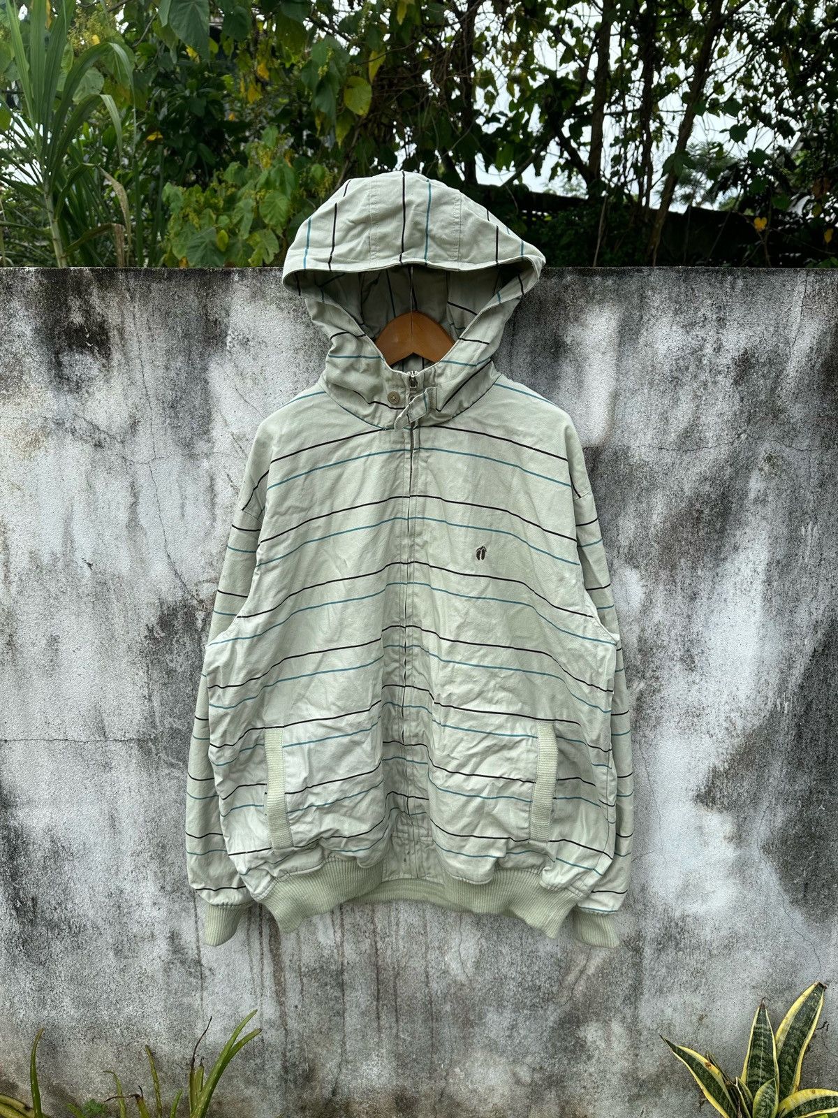Hang ten stripes zipper hoodie