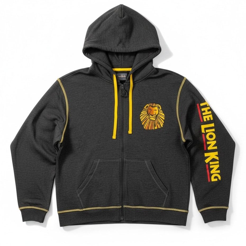 Disney Disney The Lion King Broadway Musical Men's XL Gray Hoodie Size US XL / EU 56 / 4 - 1 Thumbnail
