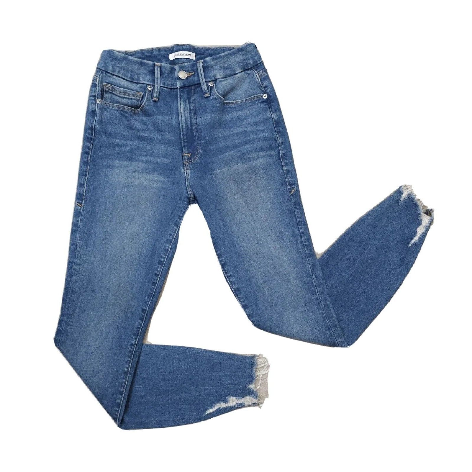Good American Good American Good Legs Crop Chewed Hem Organic 4/27 W 25 Size 27" / US 4 / IT 40 - 8 Thumbnail