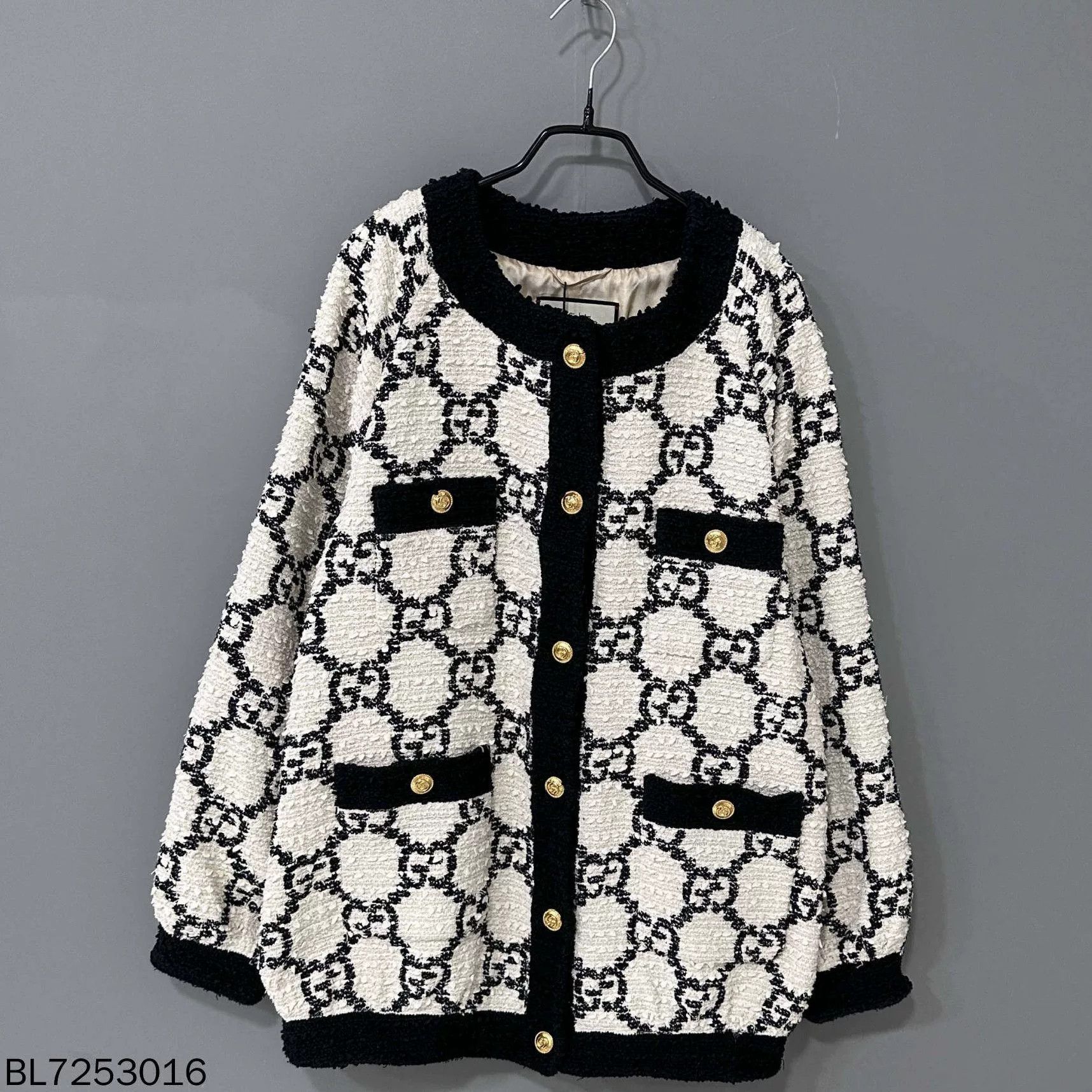 Gucci Gucci Black White Tweed Coat Size M / US 6-8 / IT 42-44 - 1 Thumbnail