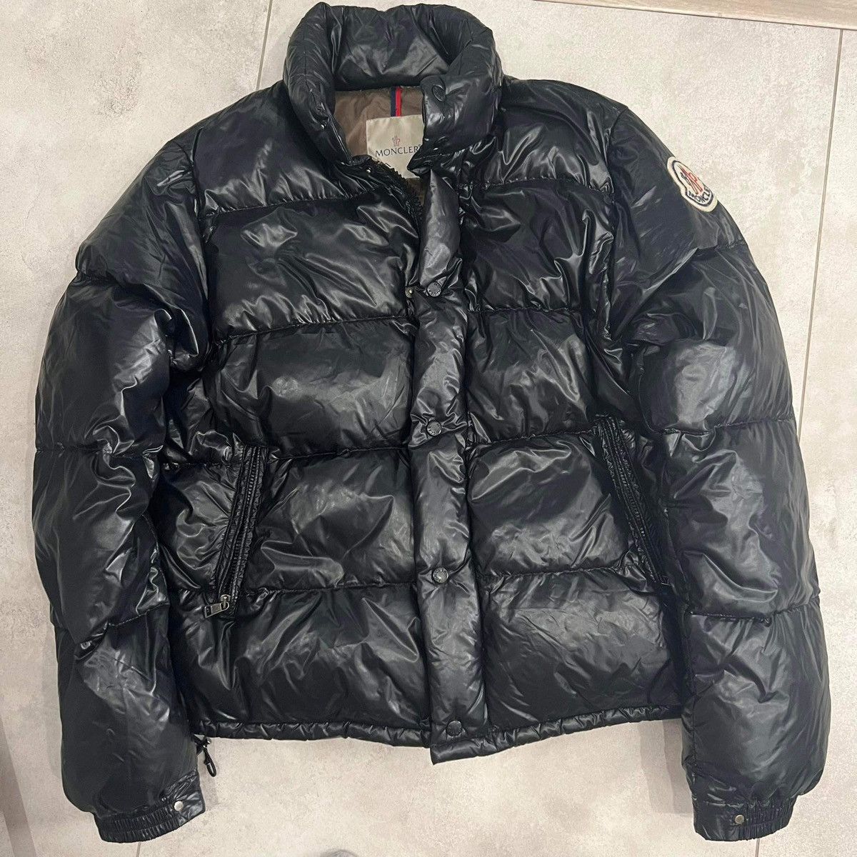 image of Moncler Himalaya Navy Down Puffer Jacket in Black, Men's (Size XL)