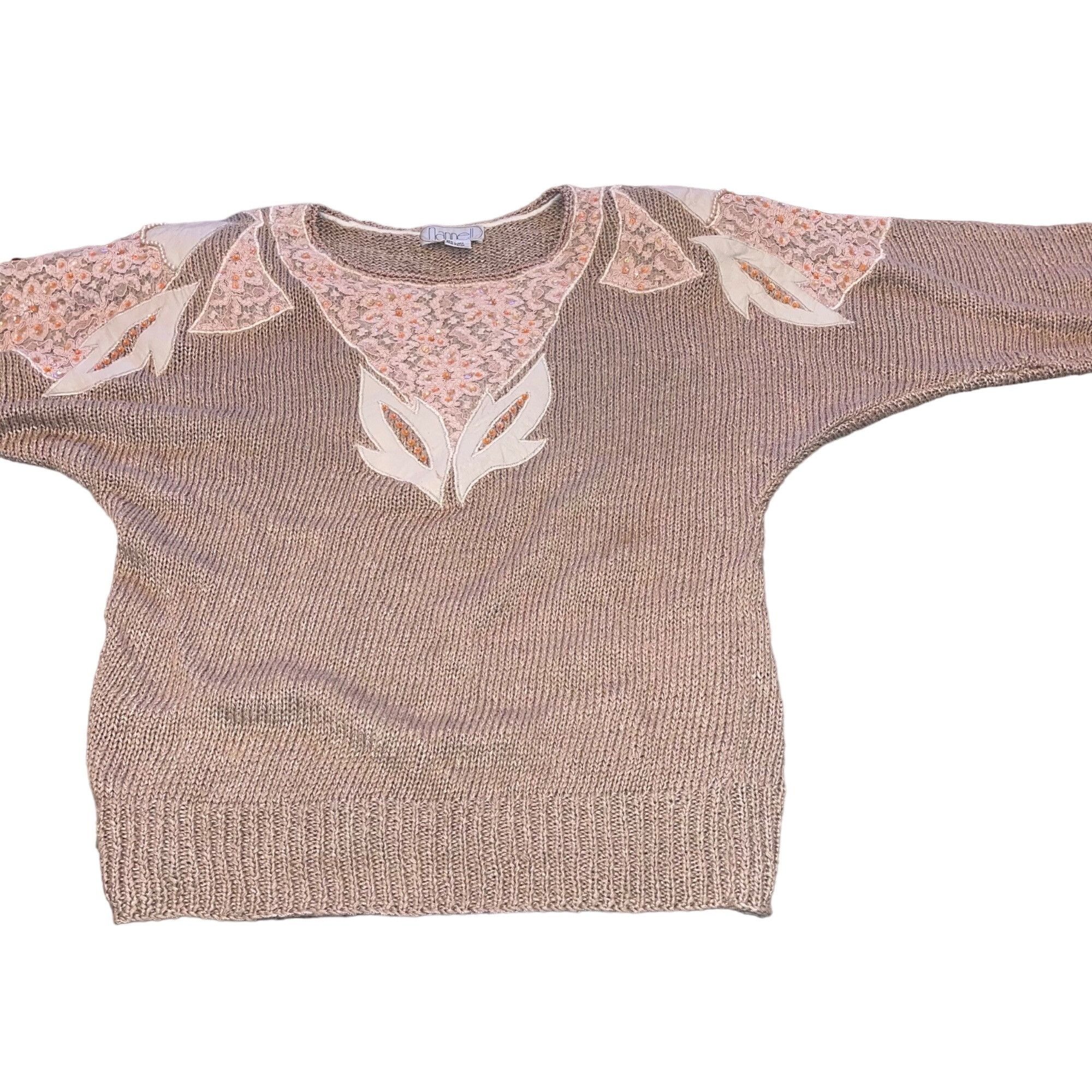 Vintage Nannell Vintage Womens Sweater Size Large Tan Size L / US 10 / IT 46 - 1 Thumbnail
