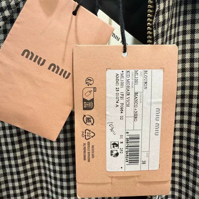 Prada Miumiu Checkered Logo Jacket New Arrival-2506 Size M / US 6-8 / IT 42-44 - 3 Thumbnail