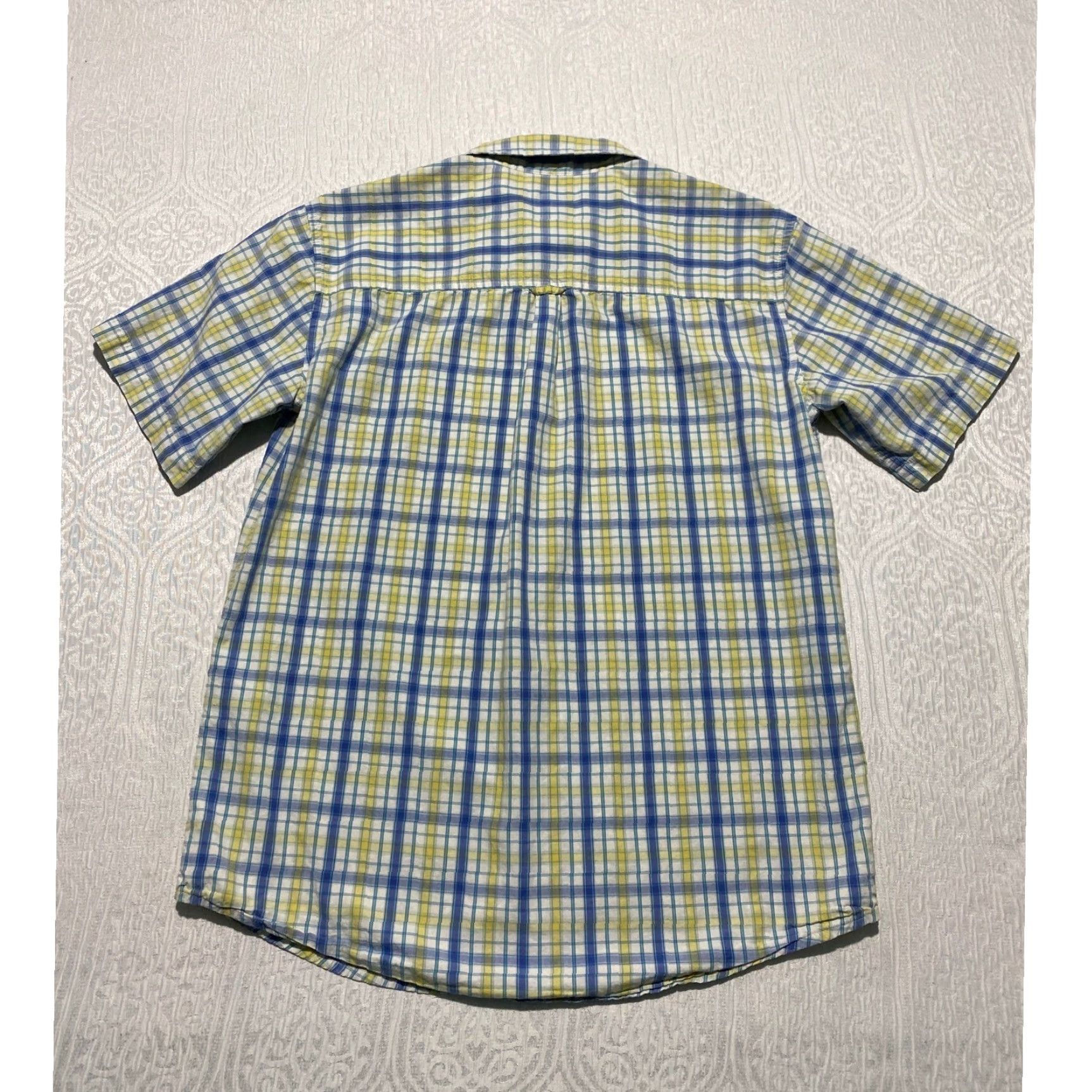 Cherokee Cherokee Shirt Button-Up Plaid Short Sleeve Boys XL 16 Blue Yellow Cotton Regular Shirt Boys Mens? Size US XL / EU 56 / 4 - 3 Thumbnail