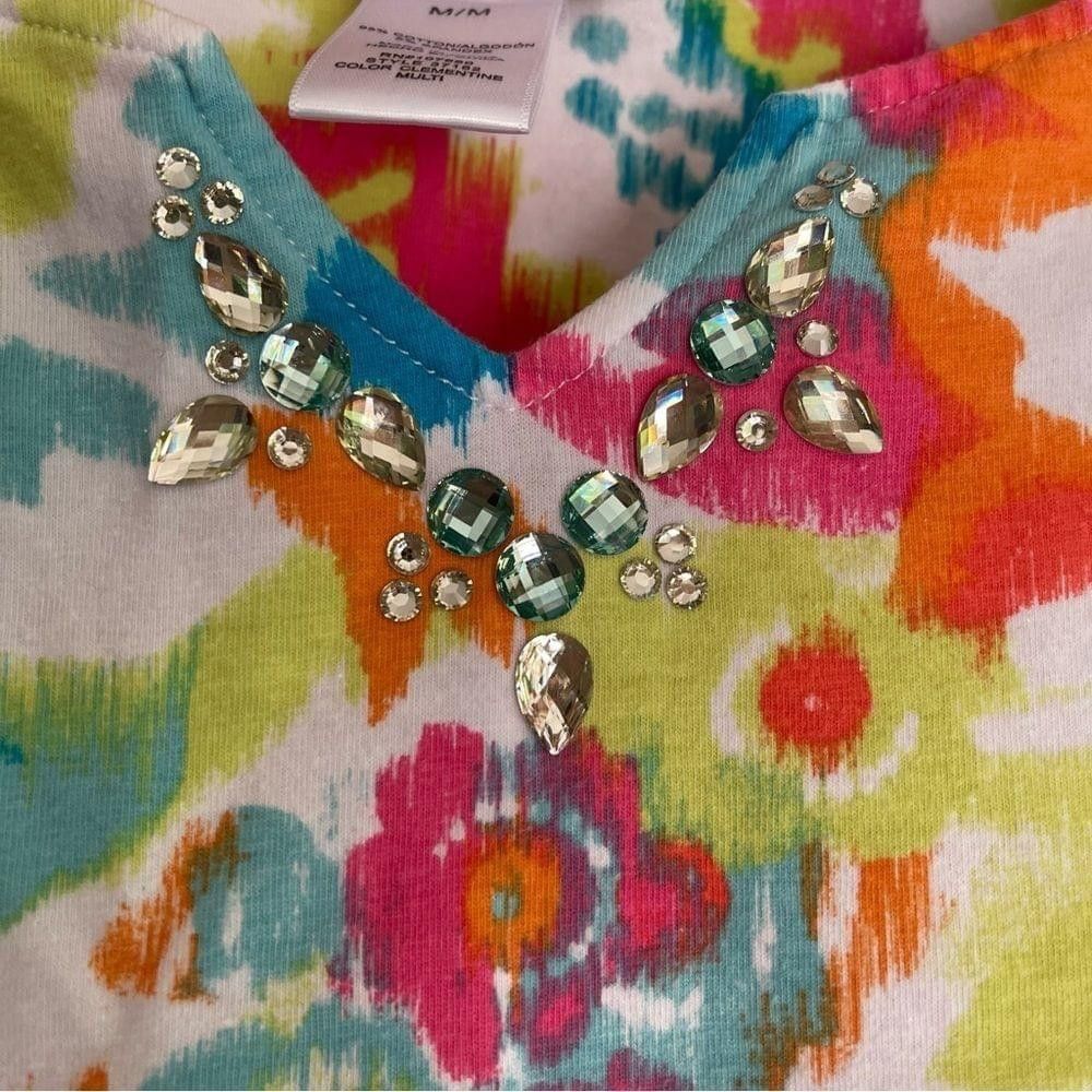 Other Ruby Rd. Favorites embellished abstract floral top medium Size M / US 6-8 / IT 42-44 - 4 Thumbnail