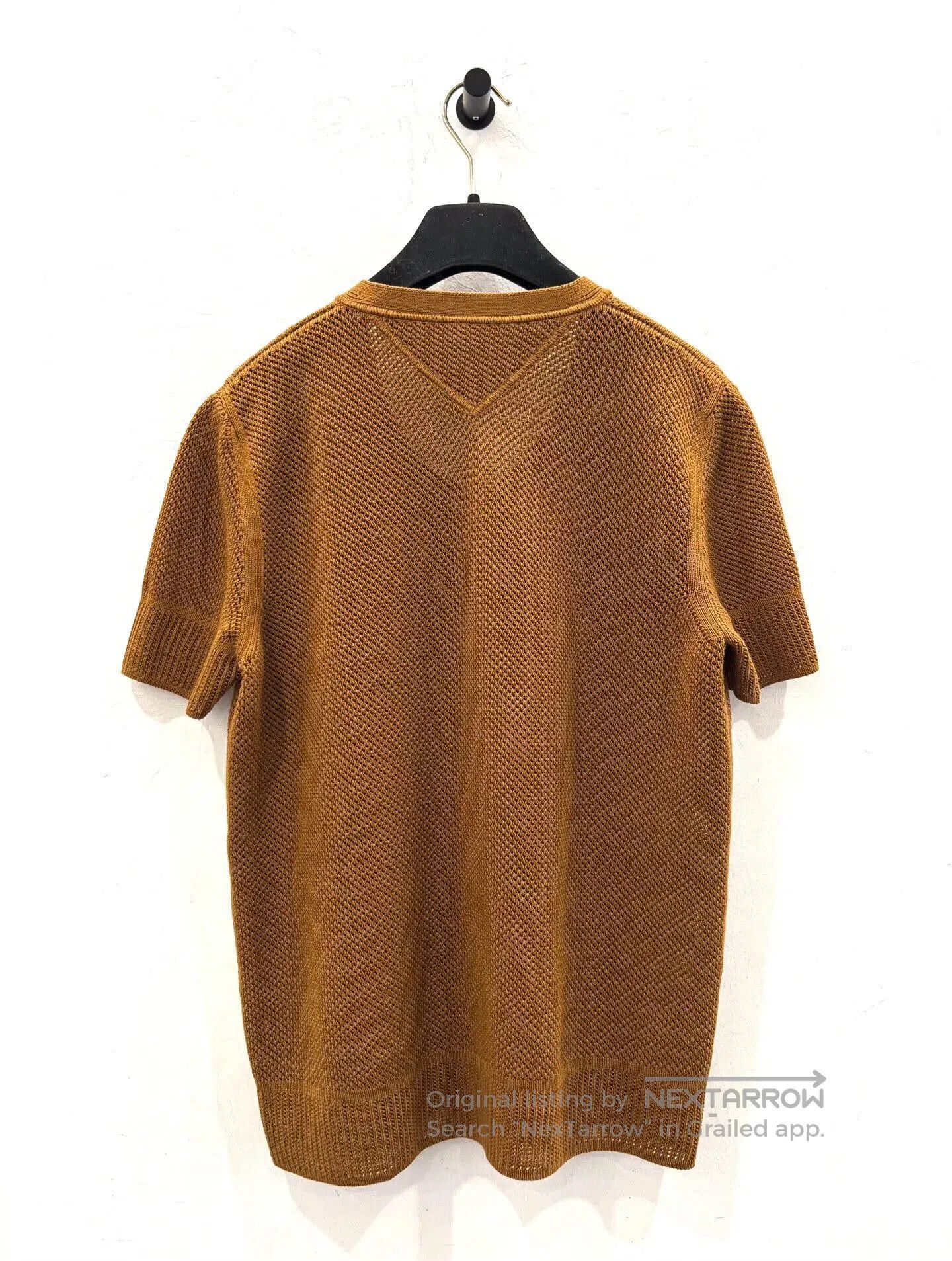 Hermes Hermes Brown Mesh Stripe Logo Tee. Size S / US 4 / IT 40 - 2 Thumbnail
