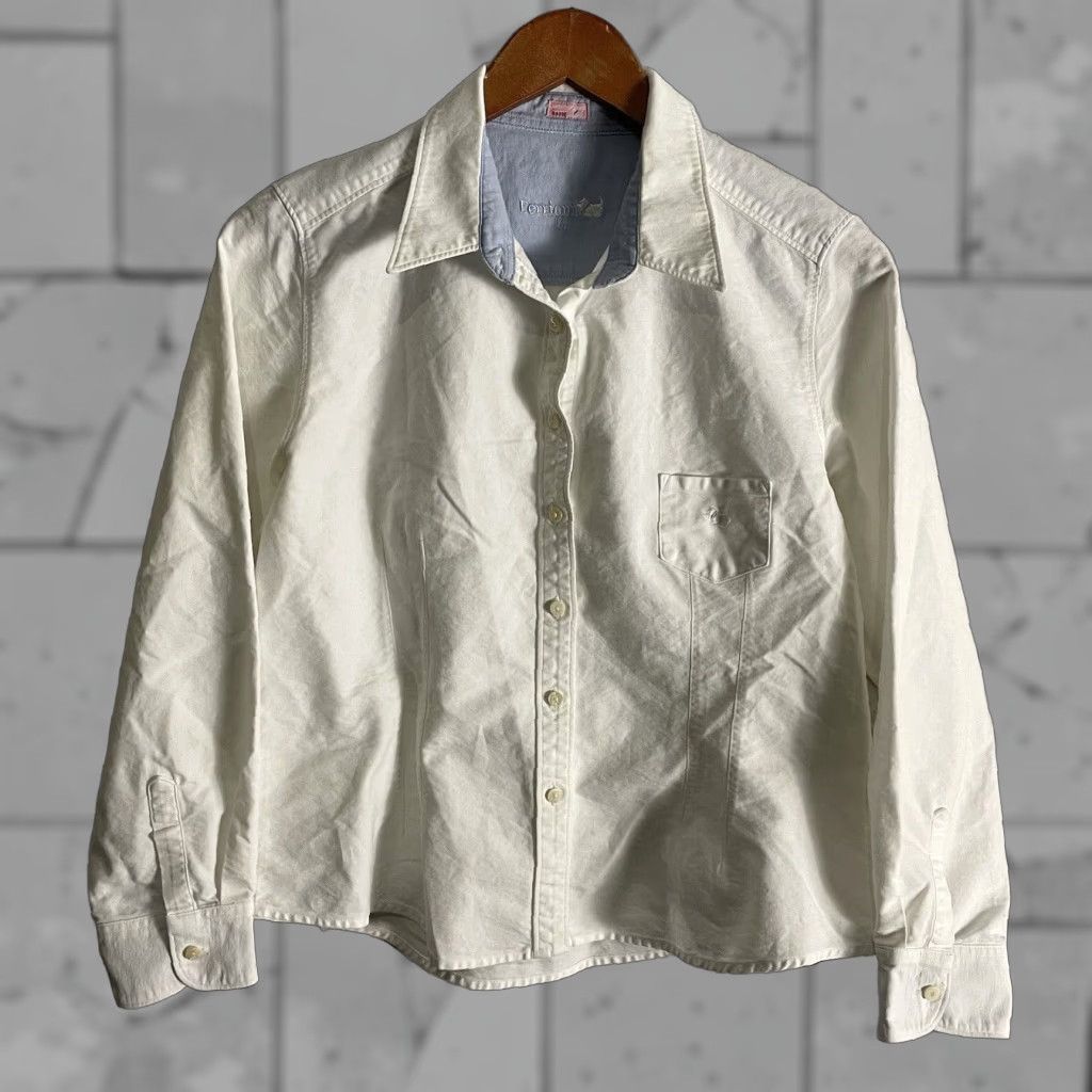 Vintage Ferrioni Long Sleeve Button Down Shirt Womens Medium White Size M / US 6-8 / IT 42-44 - 1 Thumbnail
