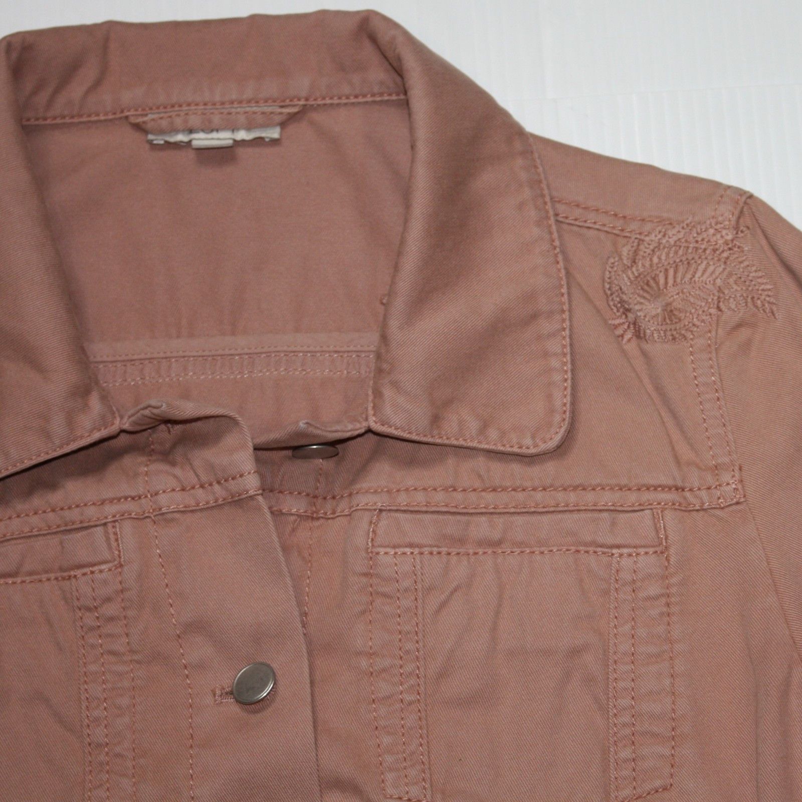 Loft Paisley Embroidered Denim Jacket in Color Arizona Clay Size S / US 4 / IT 40 - 7 Thumbnail