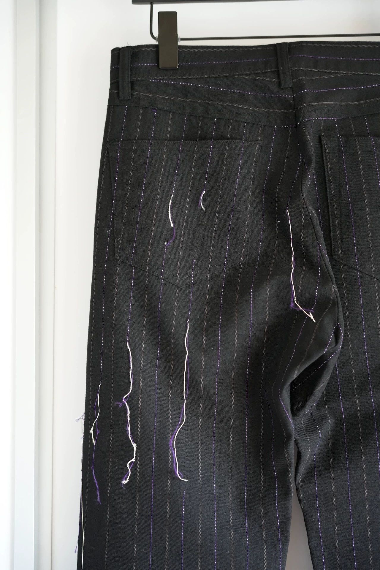 Yohji Yamamoto Yohji Yamamoto 03AW Disrupted Stripe Wool Trousers Size US 32 / EU 48 - 6 Thumbnail