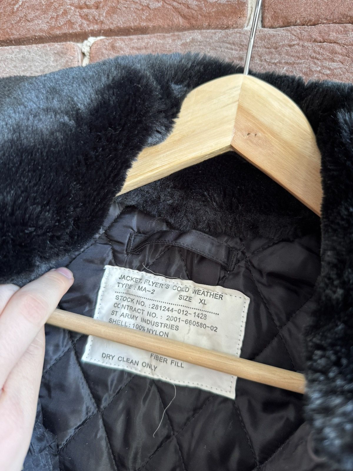 Vintage 90s Delta Ma1 Flyer Fur Neck Vintage Bomber Jacket Oversize Size US XL / EU 56 / 4 - 5 Thumbnail