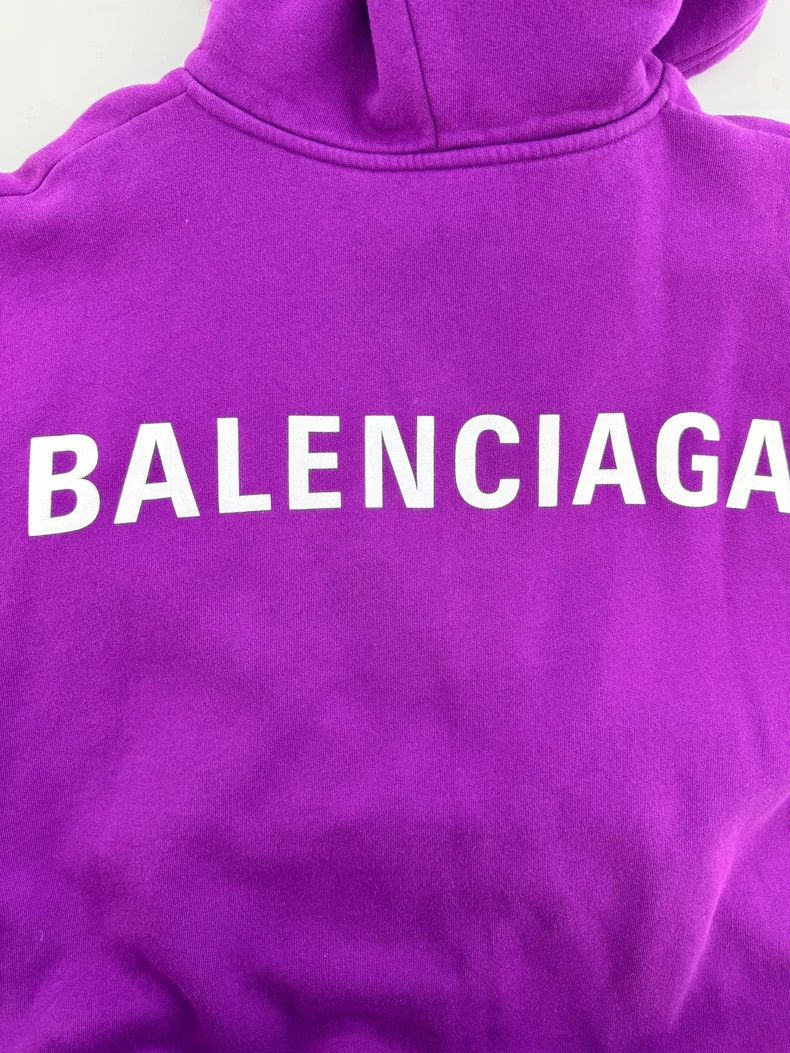 Balenciaga Balenciaga Purple Back Logo Hoodie Size US S / EU 44-46 / 1 - 4 Thumbnail