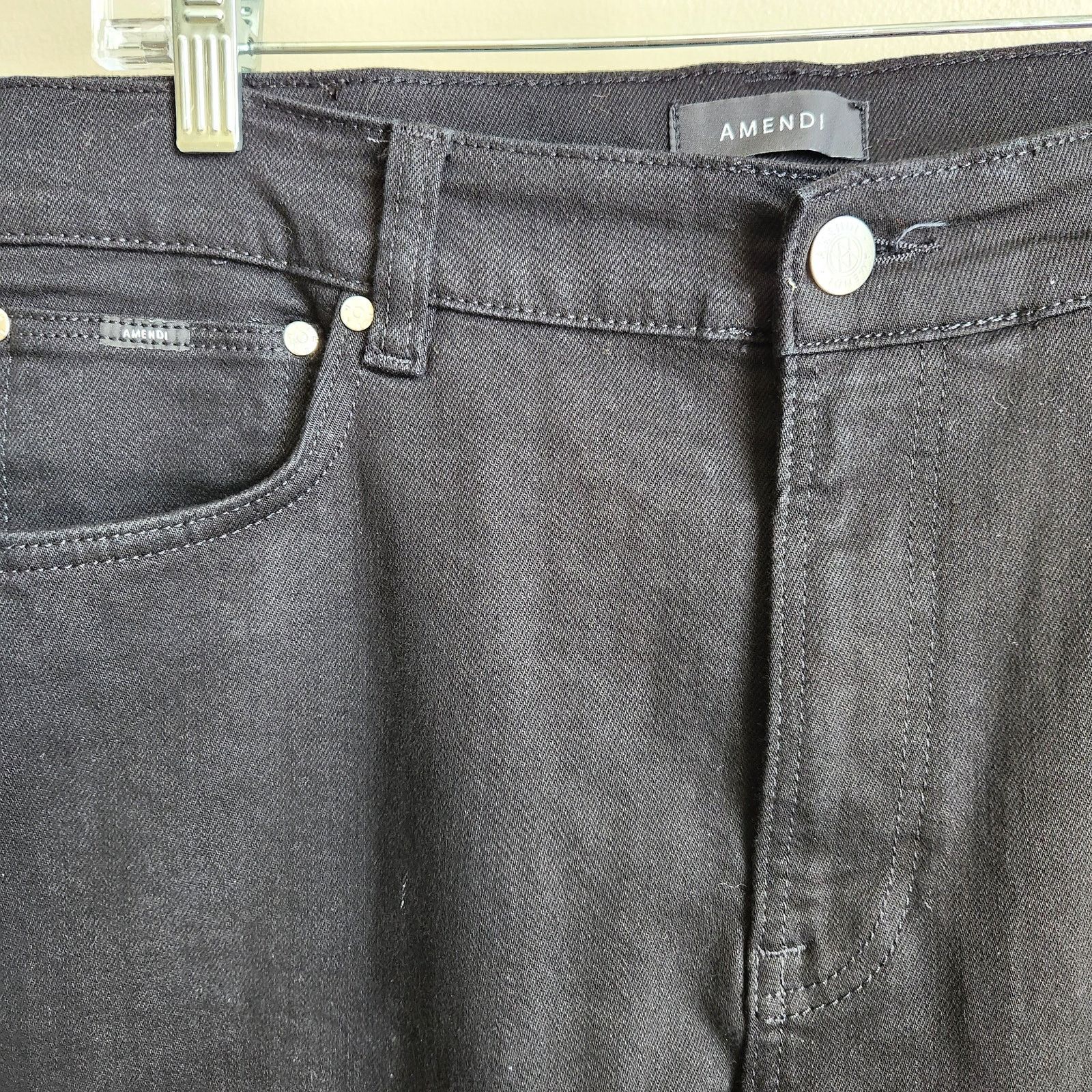 The Unbranded Brand Amendi Men's Black Denim Cotton Lars Slim Jeans Size W36 L32 Size US 36 / EU 52 - 2 Thumbnail