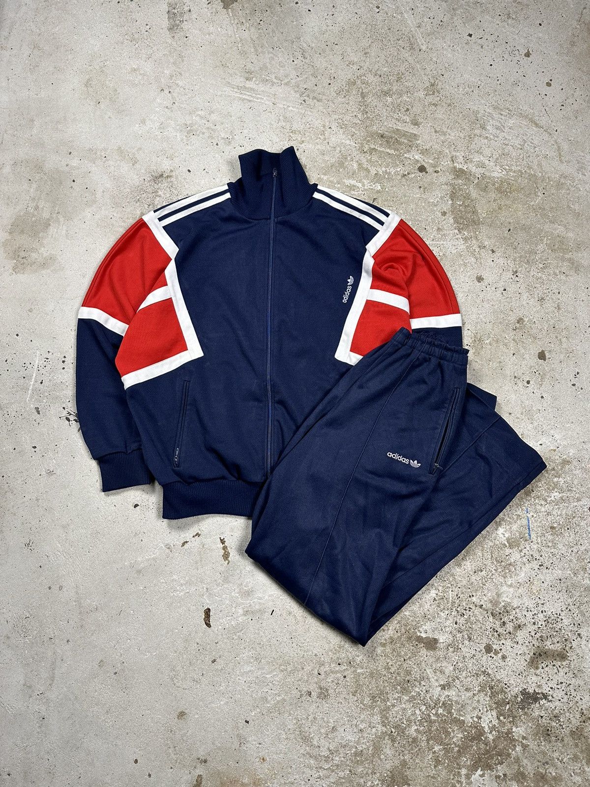 Image of 90's Adidas Track Suit Pants And Jacket Set Navy, Men's (Size 33)