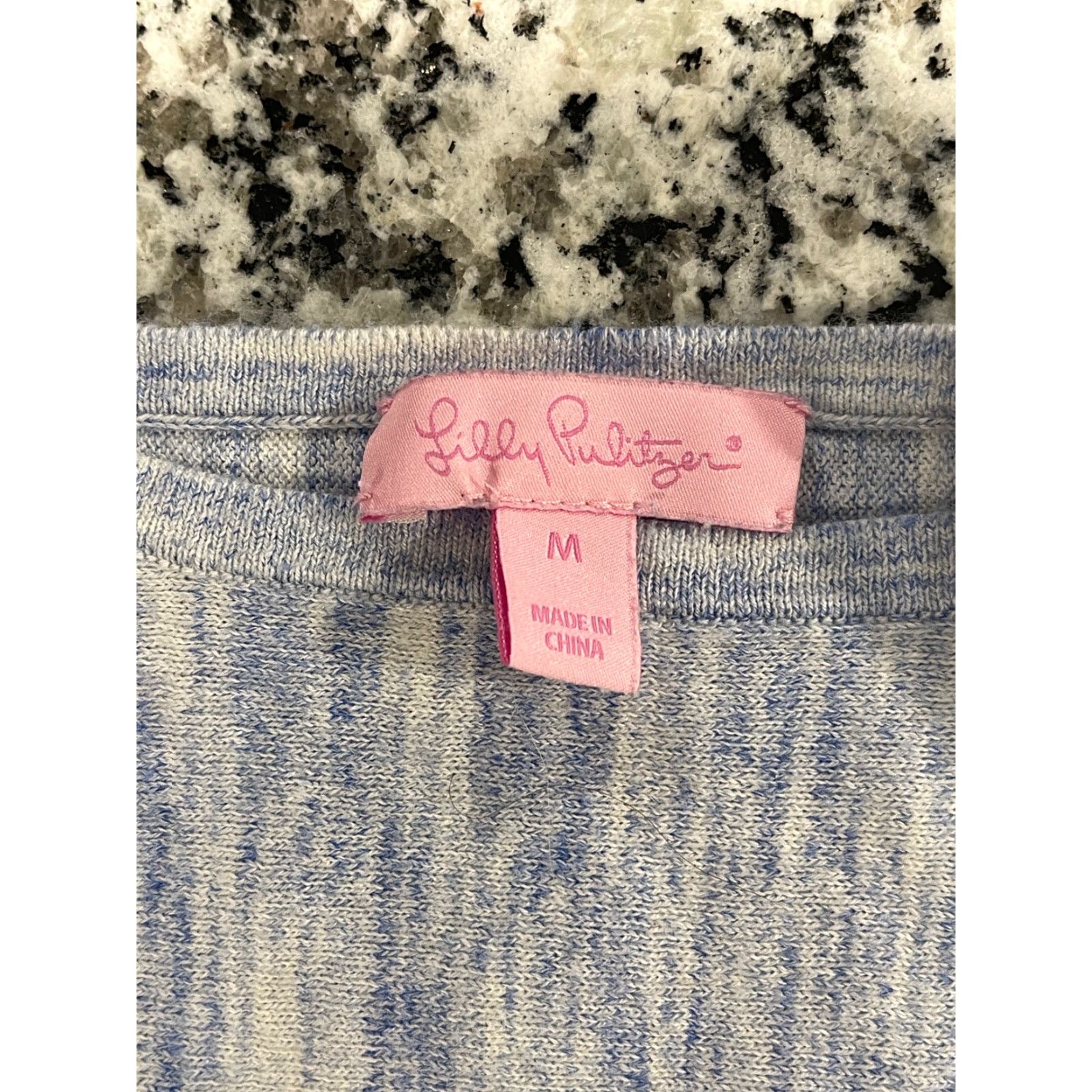 Lilly Pulitzer Lilly Pulitzer Jupiter Sweater Dress Medium Womens Blue Kangaroo Pocket Preppy Casual Knit Dress Knee Length Crew Neck Pullover Seasonal Size M / US 6-8 / IT 42-44 - 4 Thumbnail