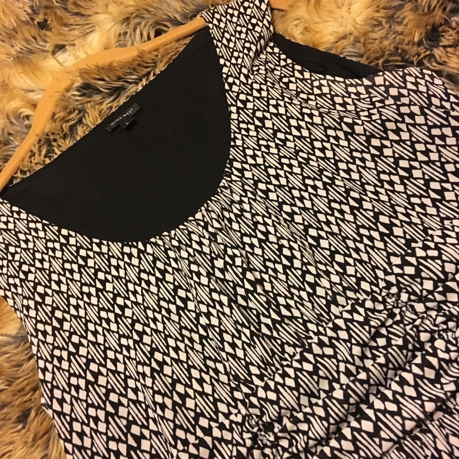 Nine West Nine West black and white pattern tunic top Size L / US 10 / IT 46 - 4 Thumbnail