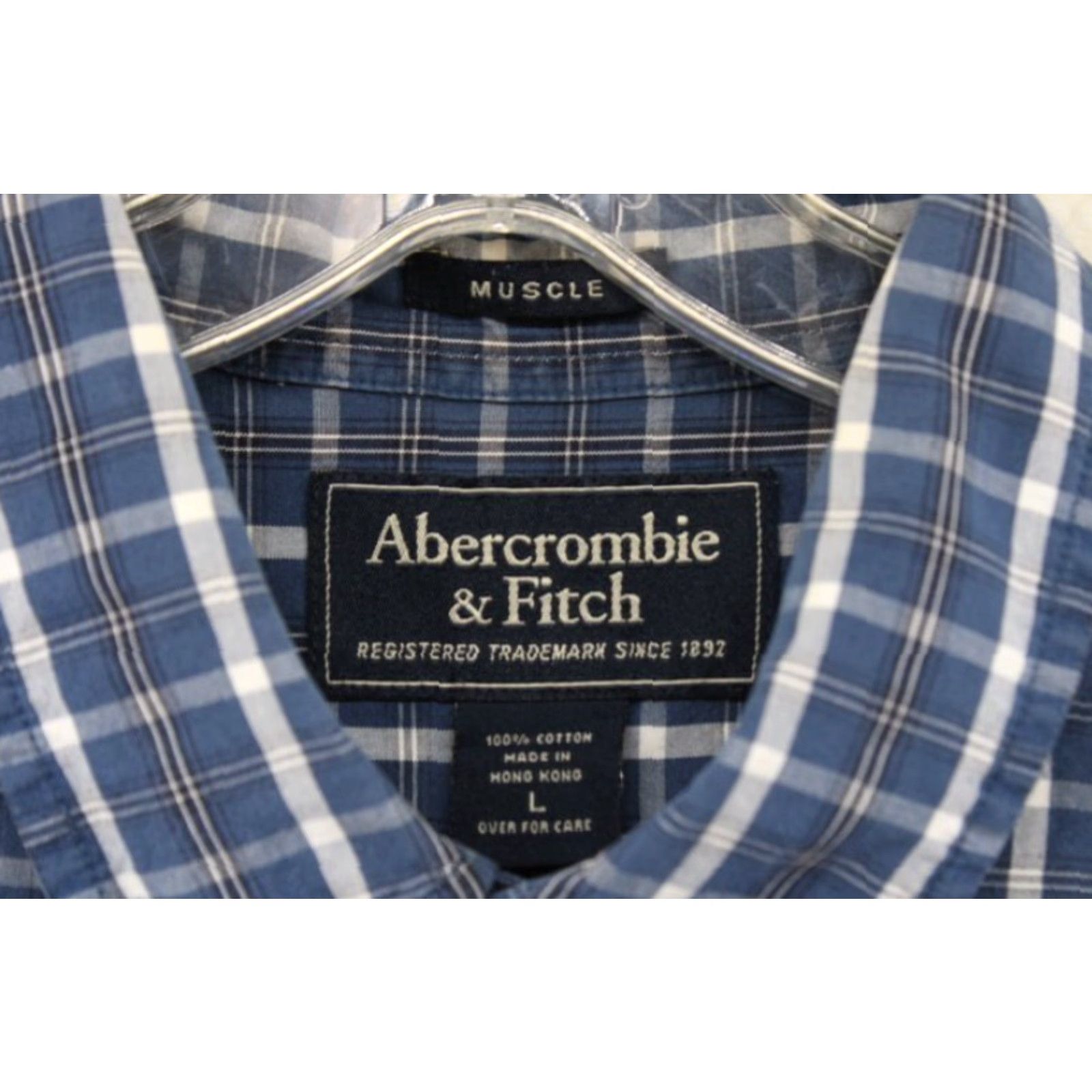 Abercrombie & Fitch VINTAGE Abercrombie & Fitch Muscle Fit Shirt Men Large Blue Plaid Button-Up Casual Streetwear 90s Mens Size US L / EU 52-54 / 3 - 5 Thumbnail