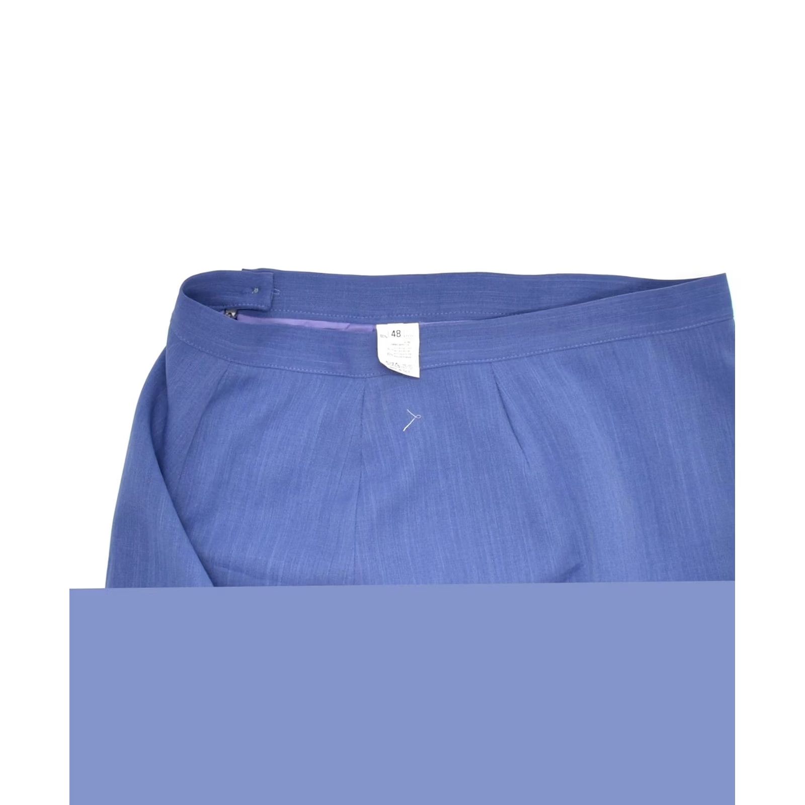 Vintage VINTAGE Womens Mini Skirt XL W32 Blue Polyester IT 48 Size 40" / US 18 - 3 Thumbnail