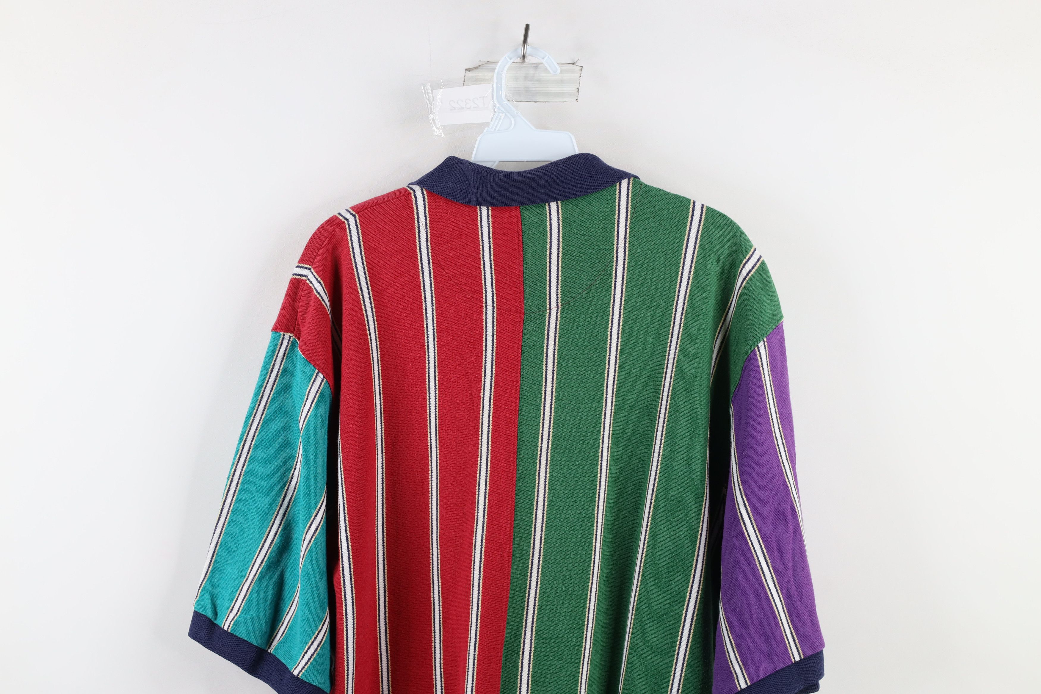 Ralph Lauren Vintage 90s Chaps Ralph Lauren Rainbow Striped Rugby Polo Size US L / EU 52-54 / 3 - 9 Thumbnail