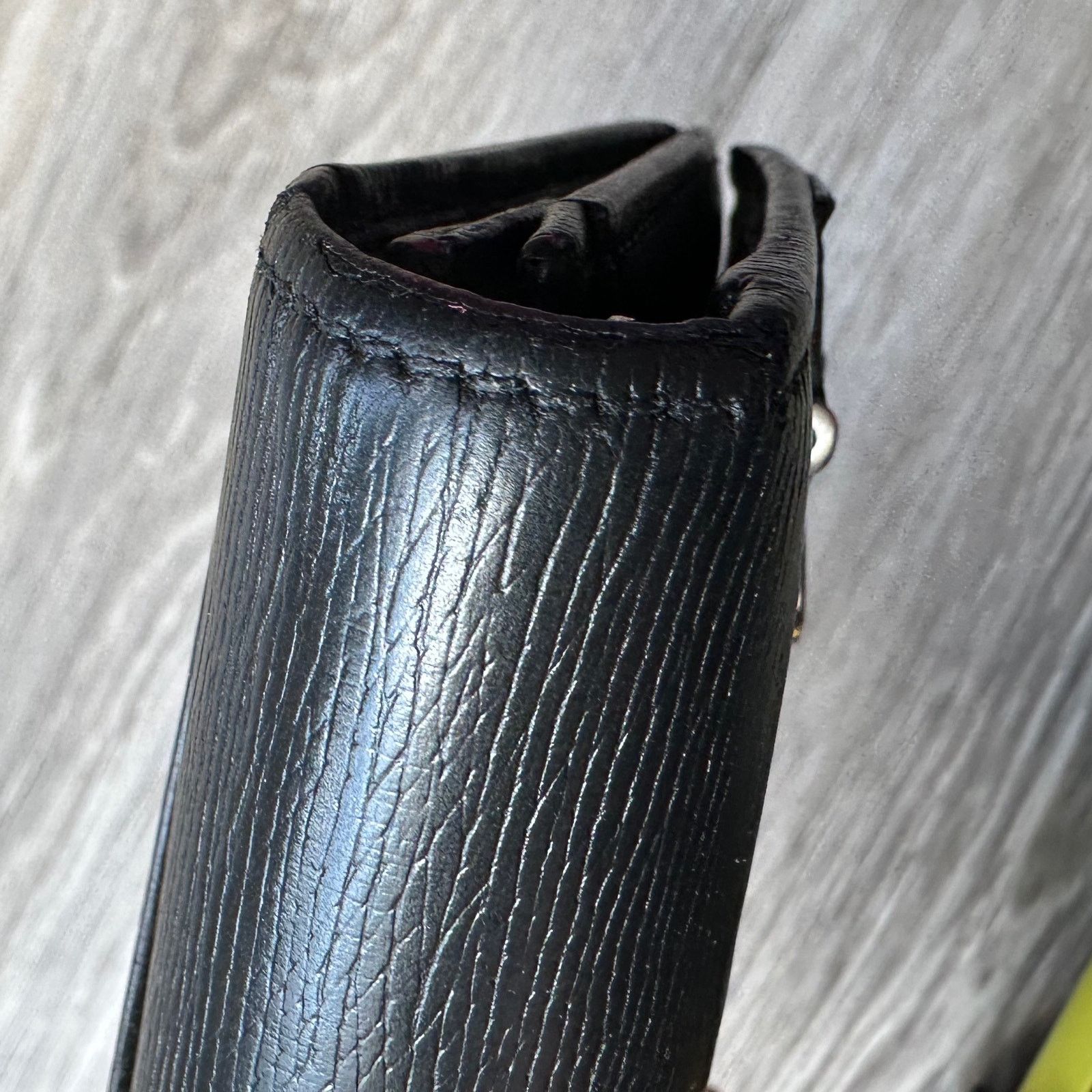 Gucci Gucci Black Long Bifold Wallet with Silver Belt Buckle Size ONE SIZE - 14 Thumbnail