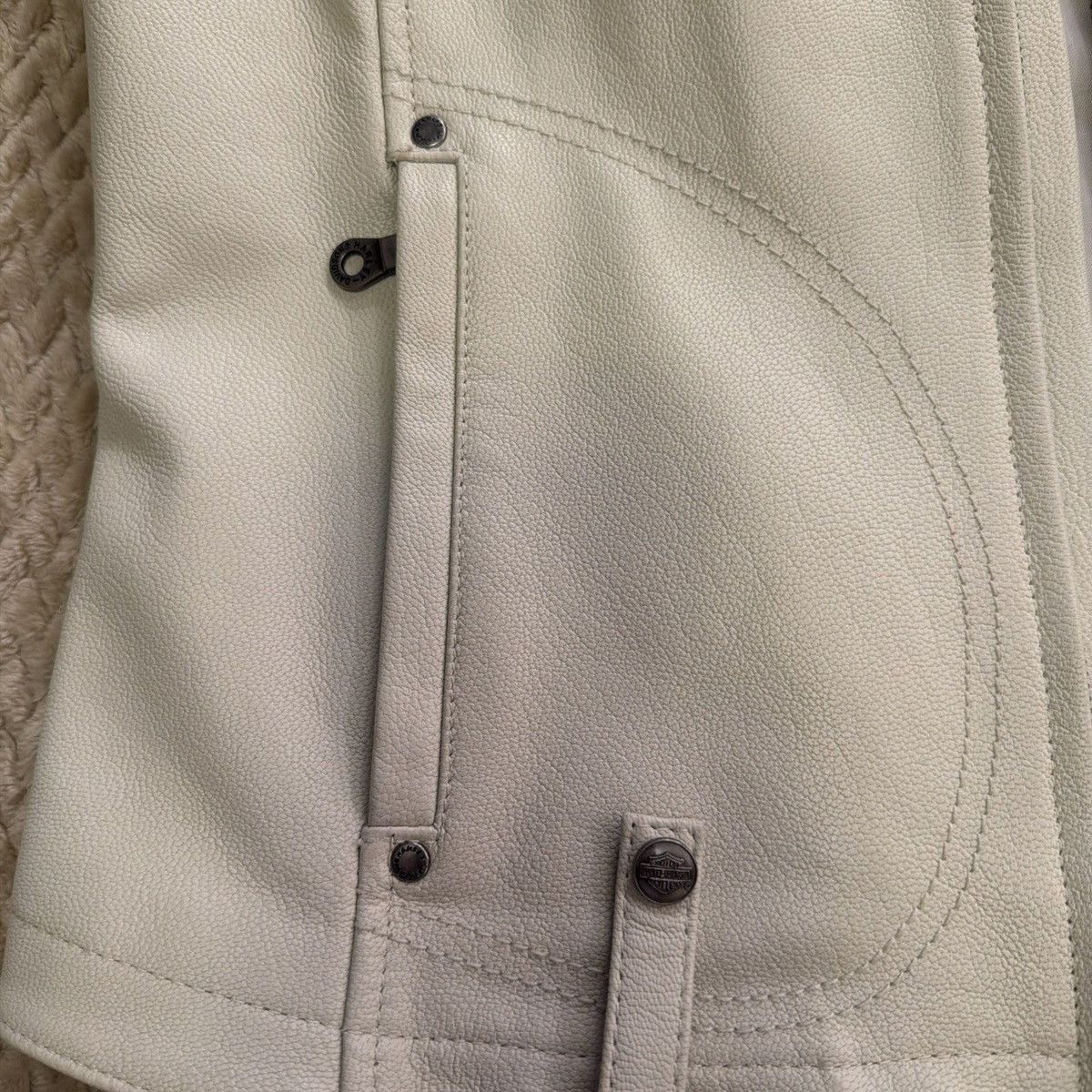 Harley Davidson Harley Davidson Ivory Motorcycle Eagle Leather Jacket Size S / US 4 / IT 40 - 8 Thumbnail