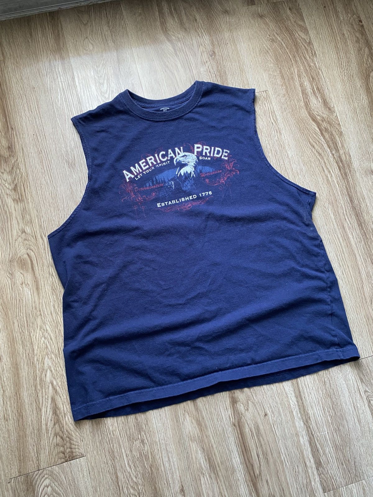 Vintage AMERICAN PRIDE EAGLE CUT OFF SLEEVELESS TEE Size US XL / EU 56 / 4 - 2 Thumbnail
